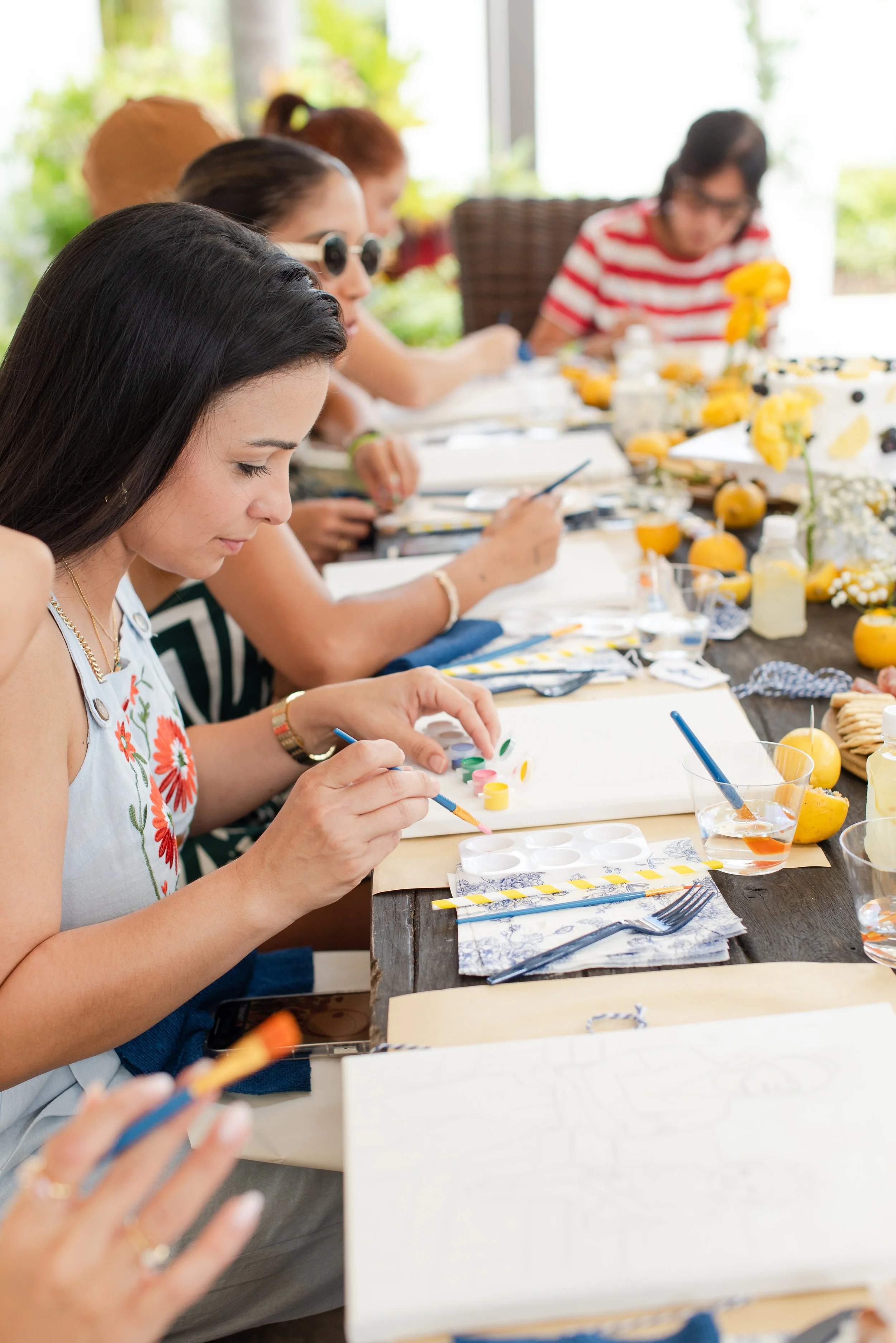Muse&Flow Miami group personalized paint party kit custom handmade canvas classes best ideas creative activities birthday bachelorette corporate team women gatherings brand activation live artist
