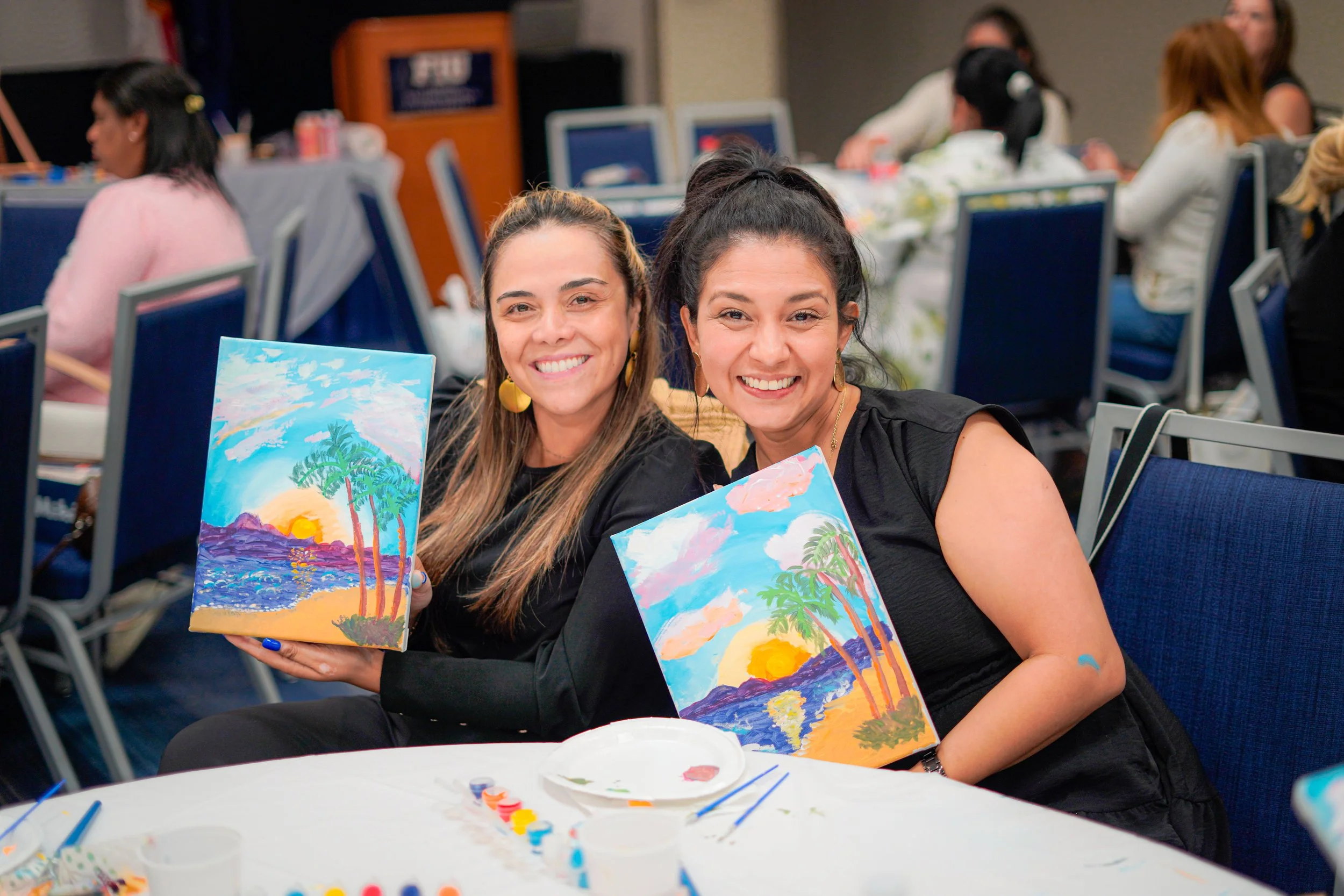 Muse&Flow gallery of creations art piece creative art workshops beginner friendly private events corporate team building Miami Florida United Way