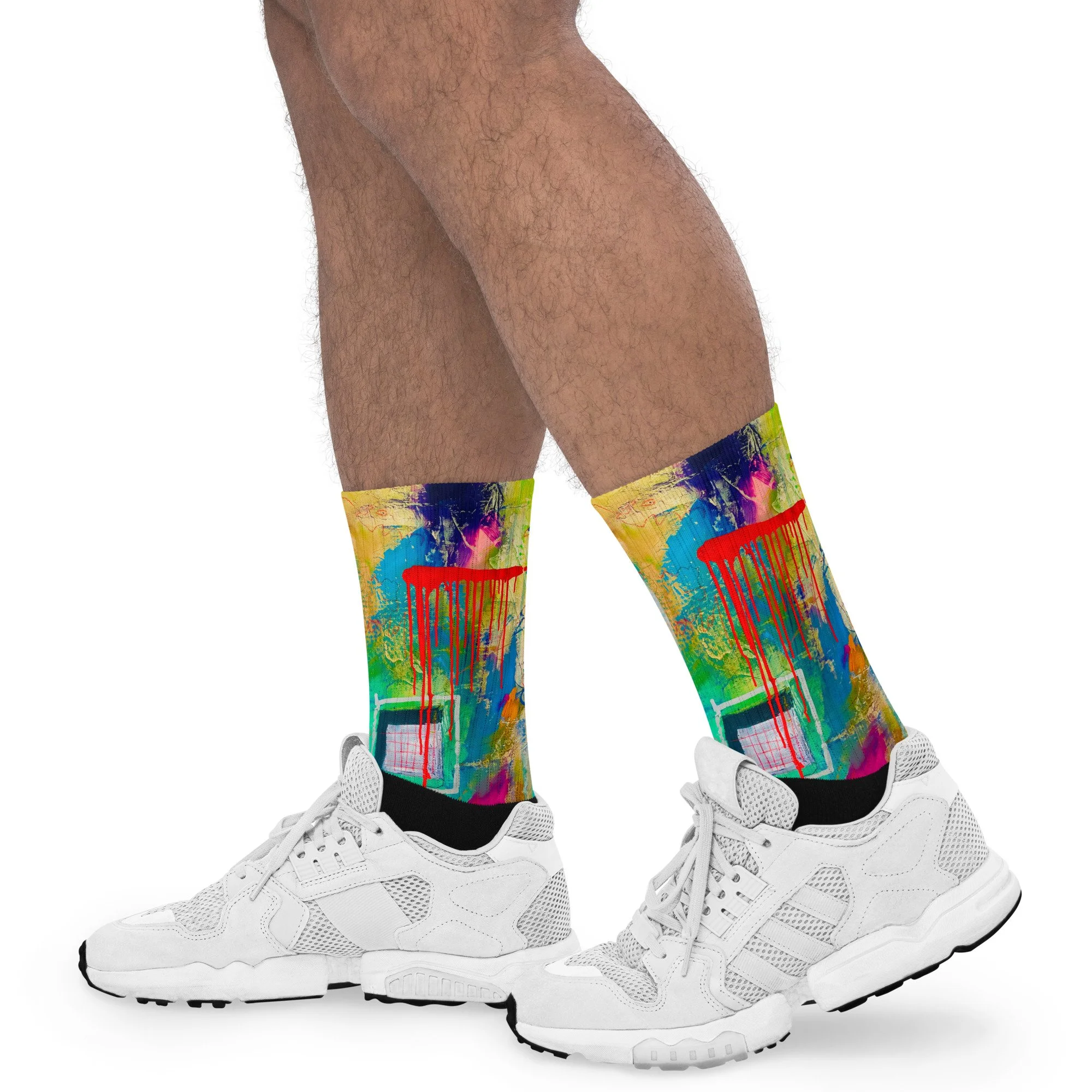 Fashion-Socken mit abstrakter Kunst und modernem Feinart-Design