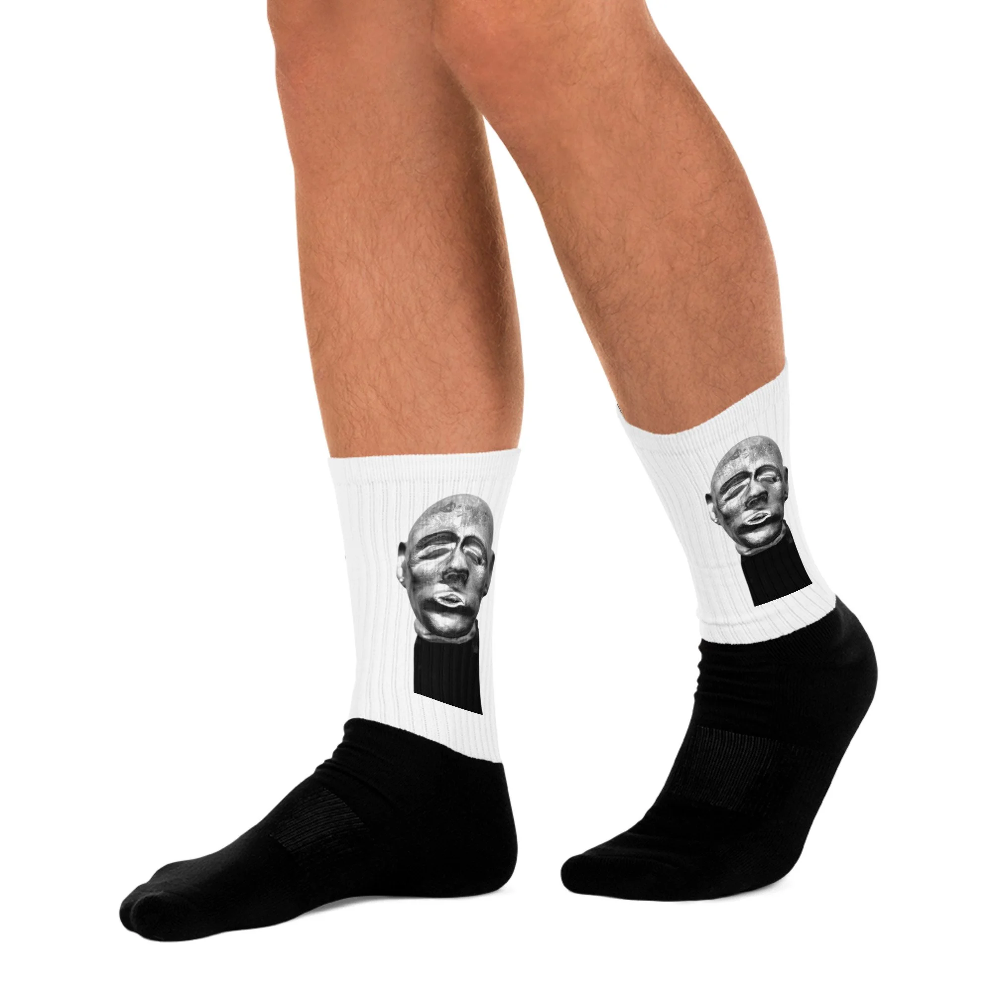 Hochwertige Socken mit abstrakter Feinart Kopf und zeitgenössischem Kunstmotiv