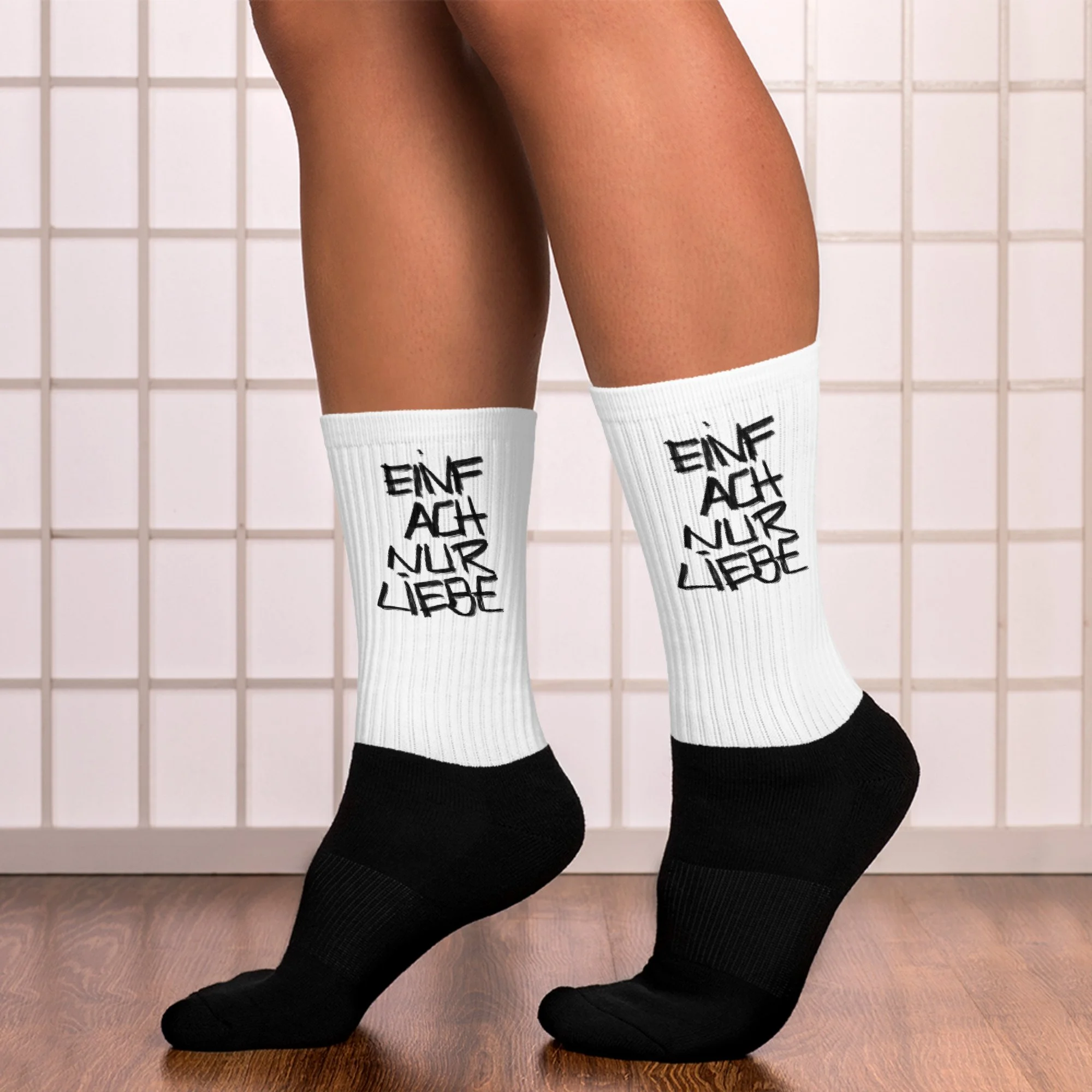 Socken-Einfach-Nur-Liebe-Kunstdruck-Schrift