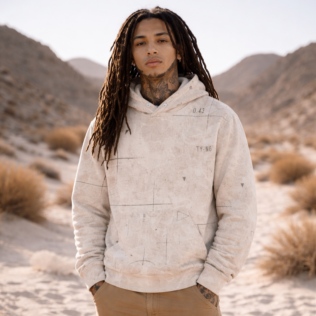 Unisex Hoodie Mono Study Series AO OFF-WHITE