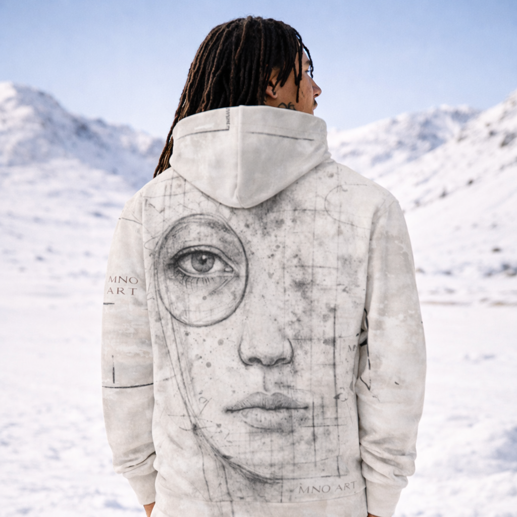 Unisex Hoodie Mono Study FACE OFF-WHITE
