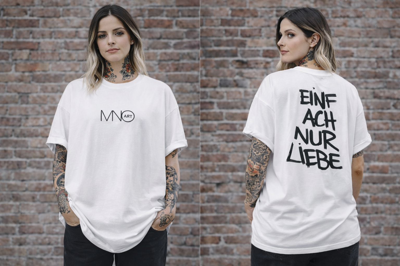 MNO Art Logo Shirt Einfach Nur Liebe Bio cotton shirt oversized high neck shirt