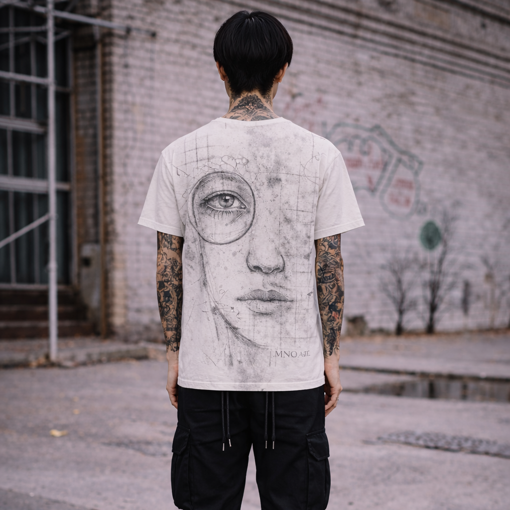 Men’s Shirt Mono Study Series FACE OFF-WHITE