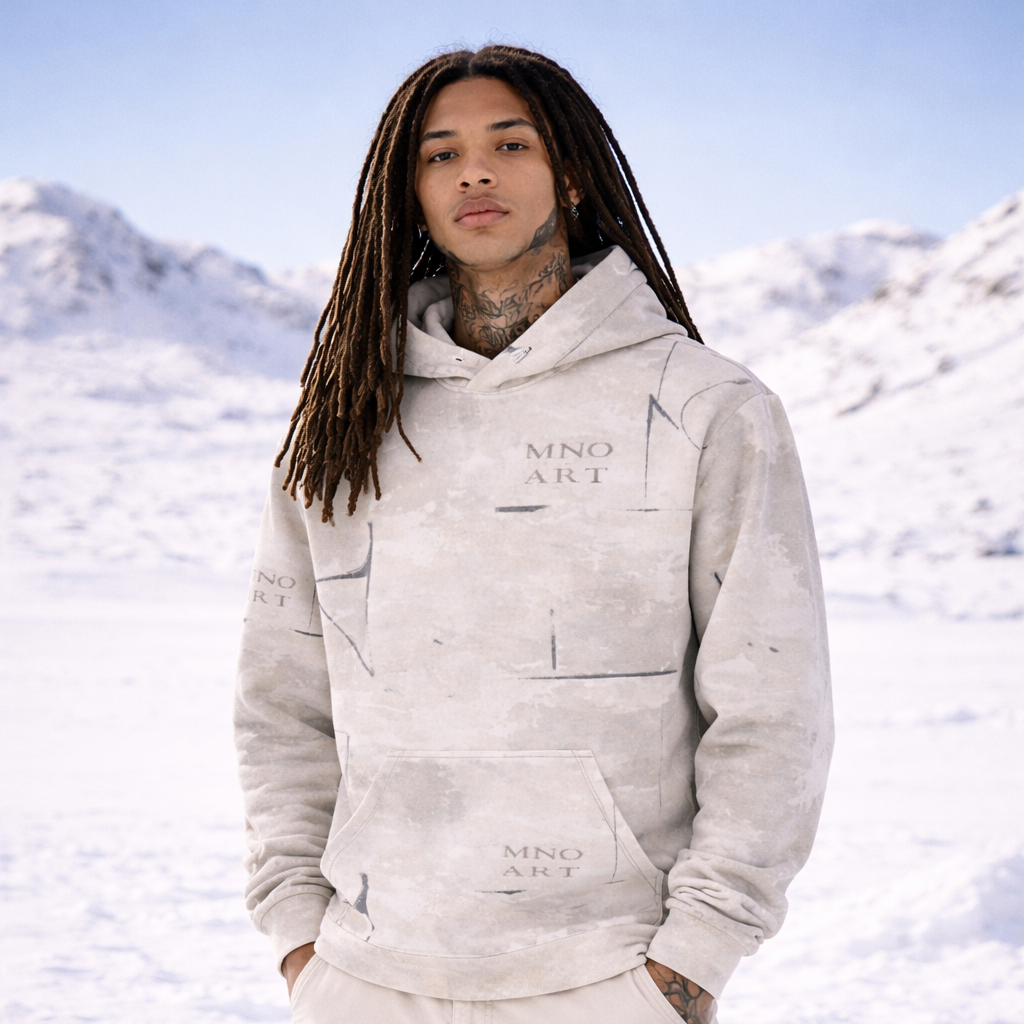 Unisex Hoodie Mono Study Series  AO OFF-WHITE