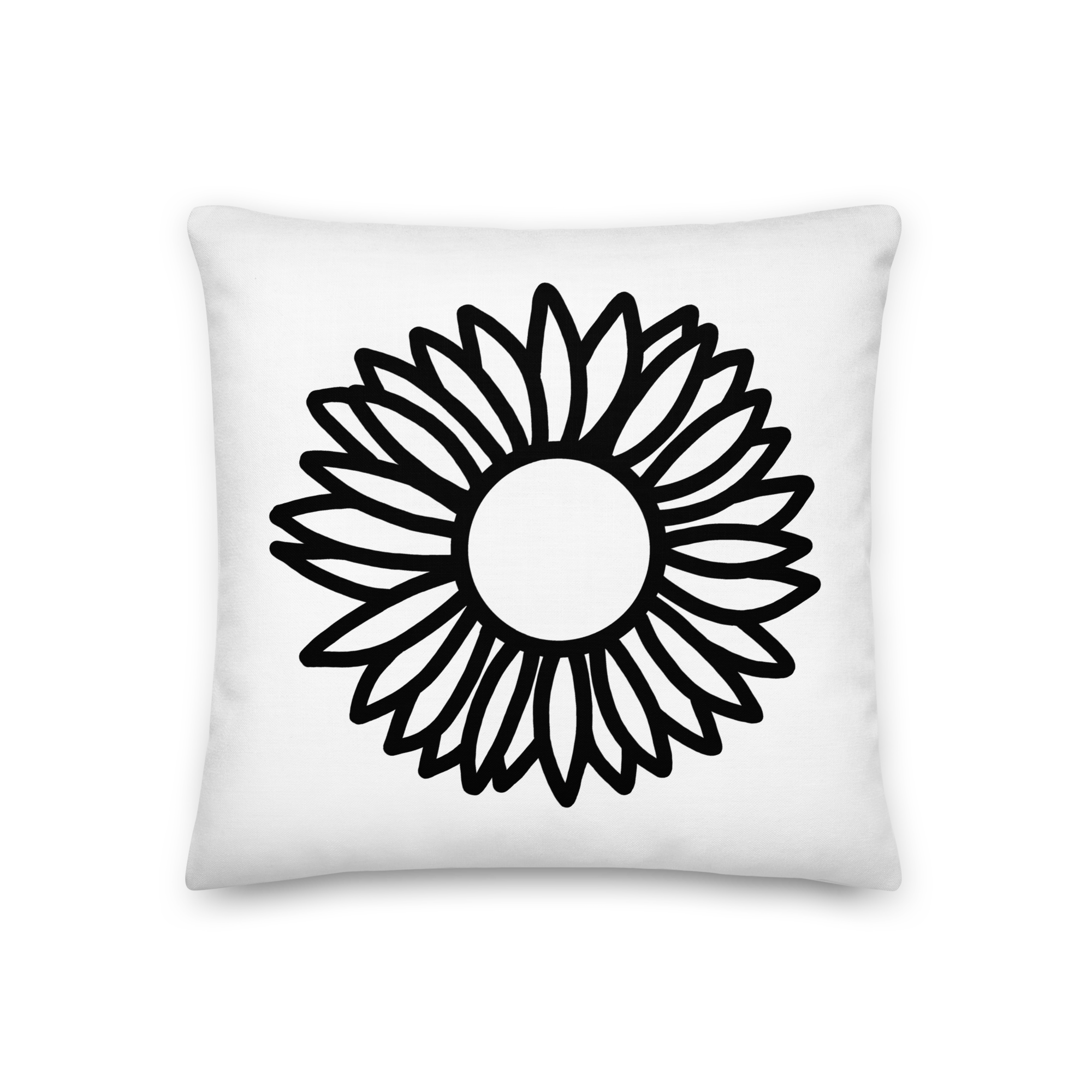 Autorretrato Anónimo Flower - Premium Pillow - Black & White