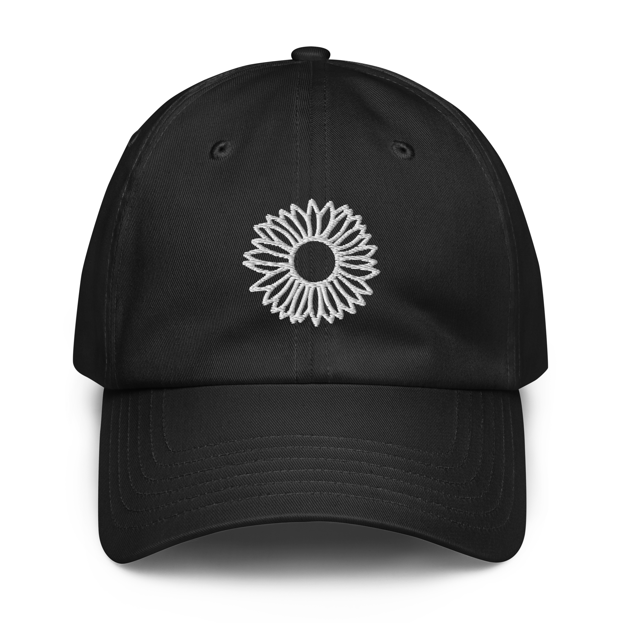 Autorretrato Anónimo - Flower - Black with White Embroidery - Under Armour® dad hat