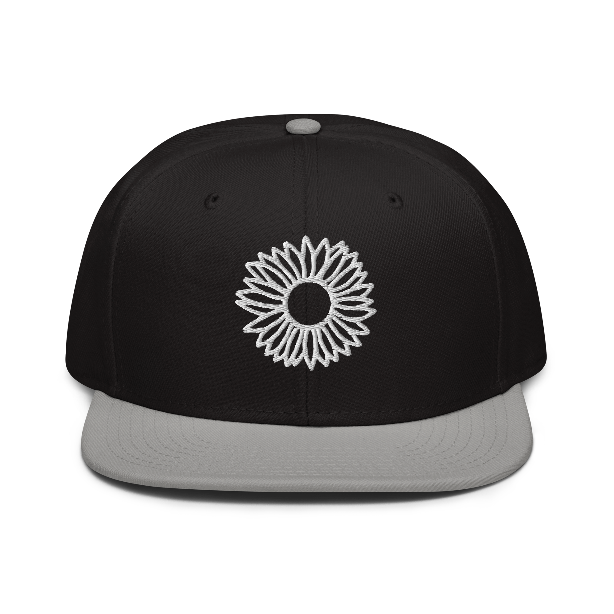 Autorretrato Anónimo Flower - Black/Grey/Charcoal Grey/White with White Embroidery - Snapback