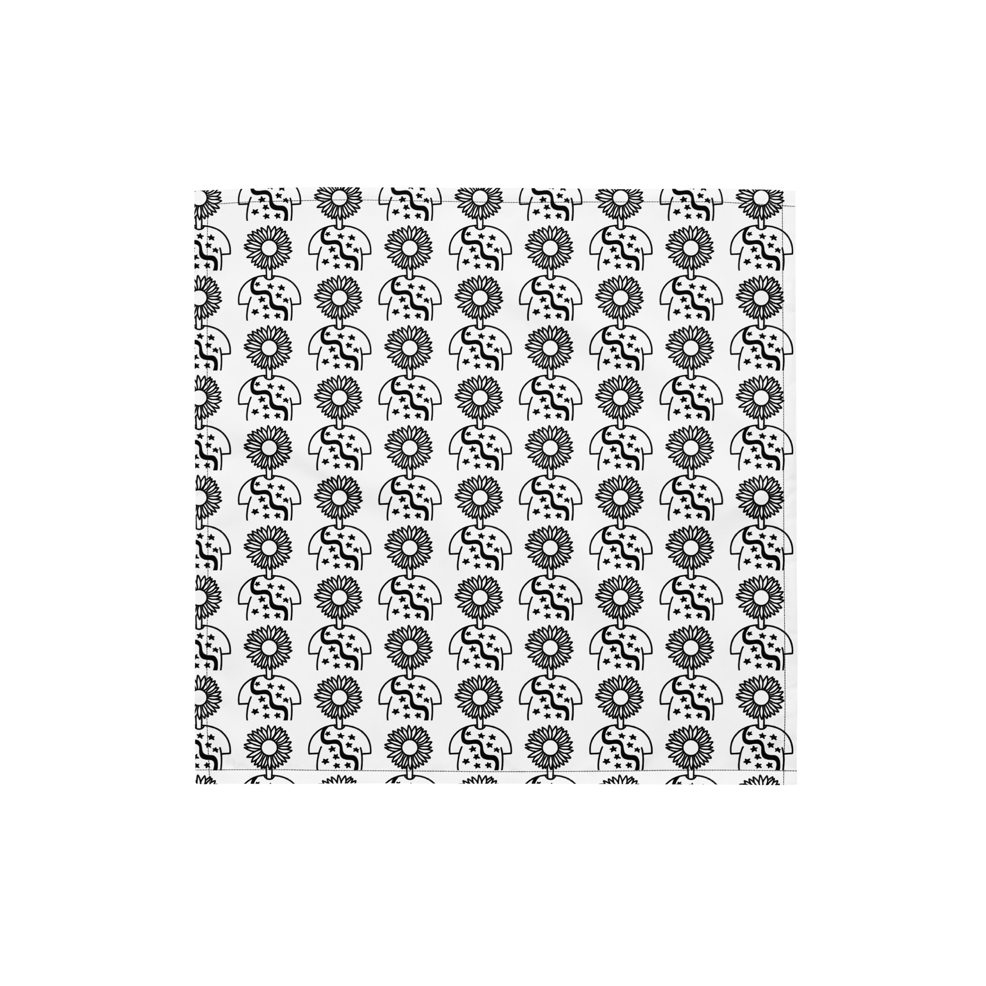 Autorretrato Anónimo - All-over print bandana - Black & White