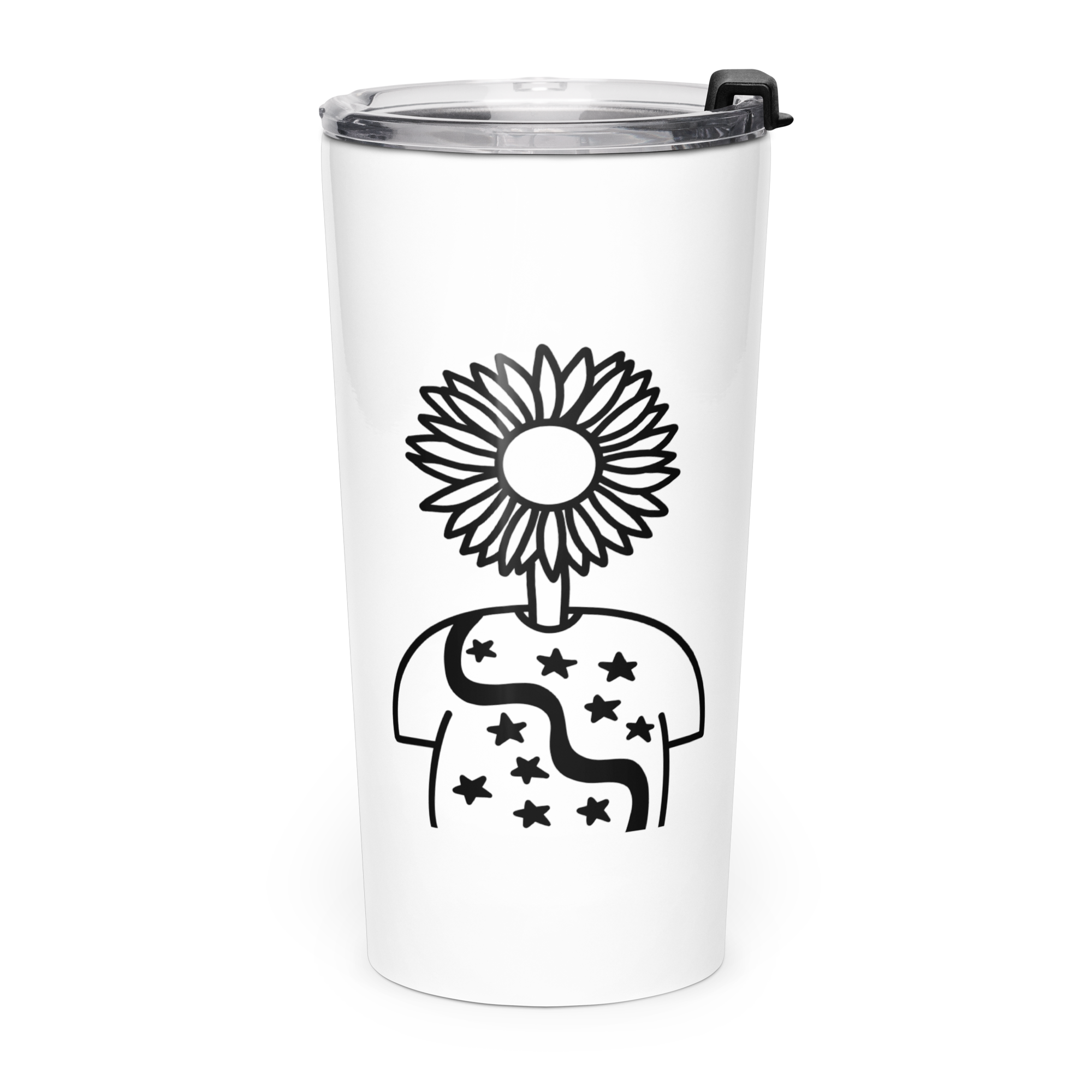 Autorretrato Anónimo - Tapered stainless steel tumbler - Black & White