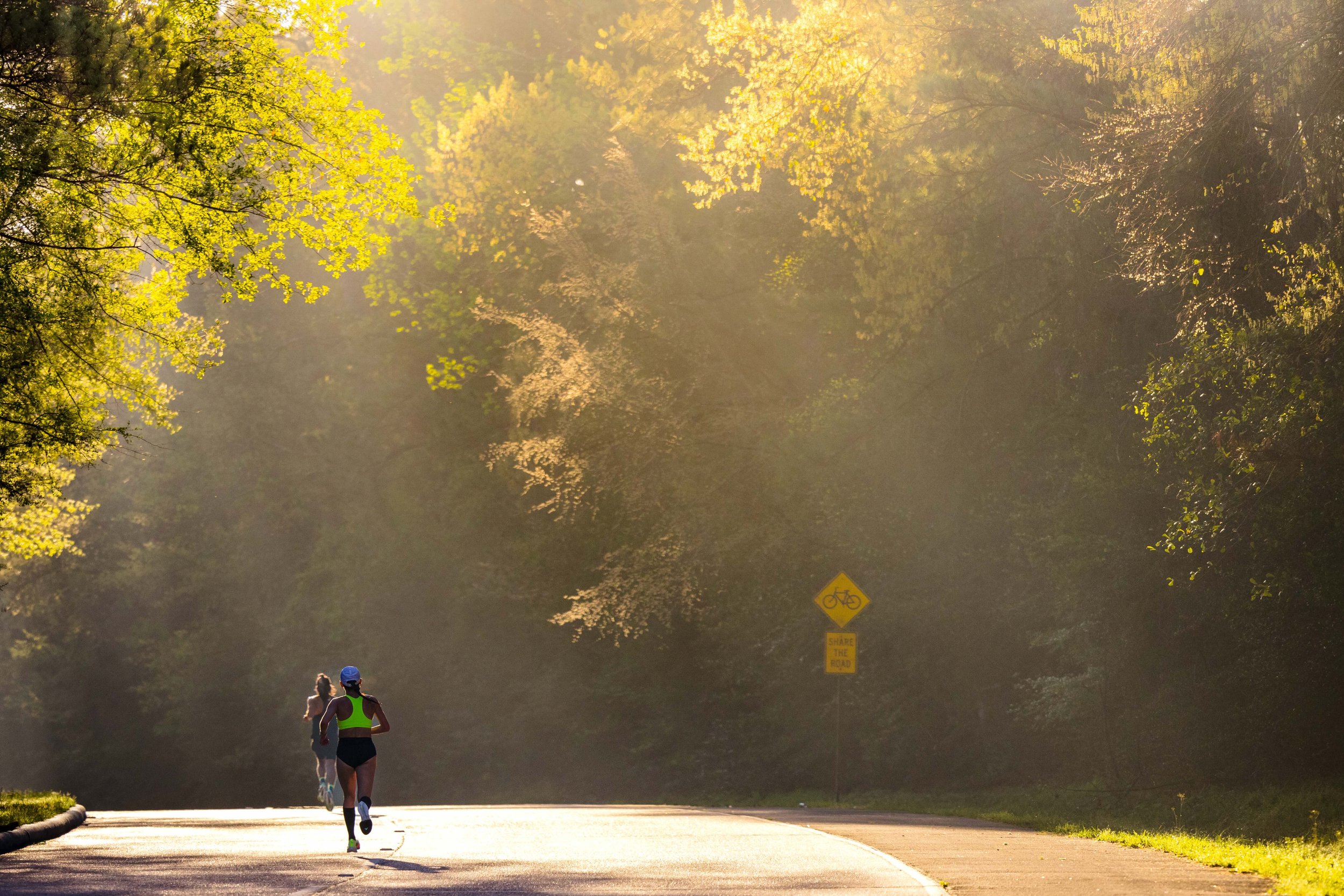 Runners training together for The Woodlands Marathon