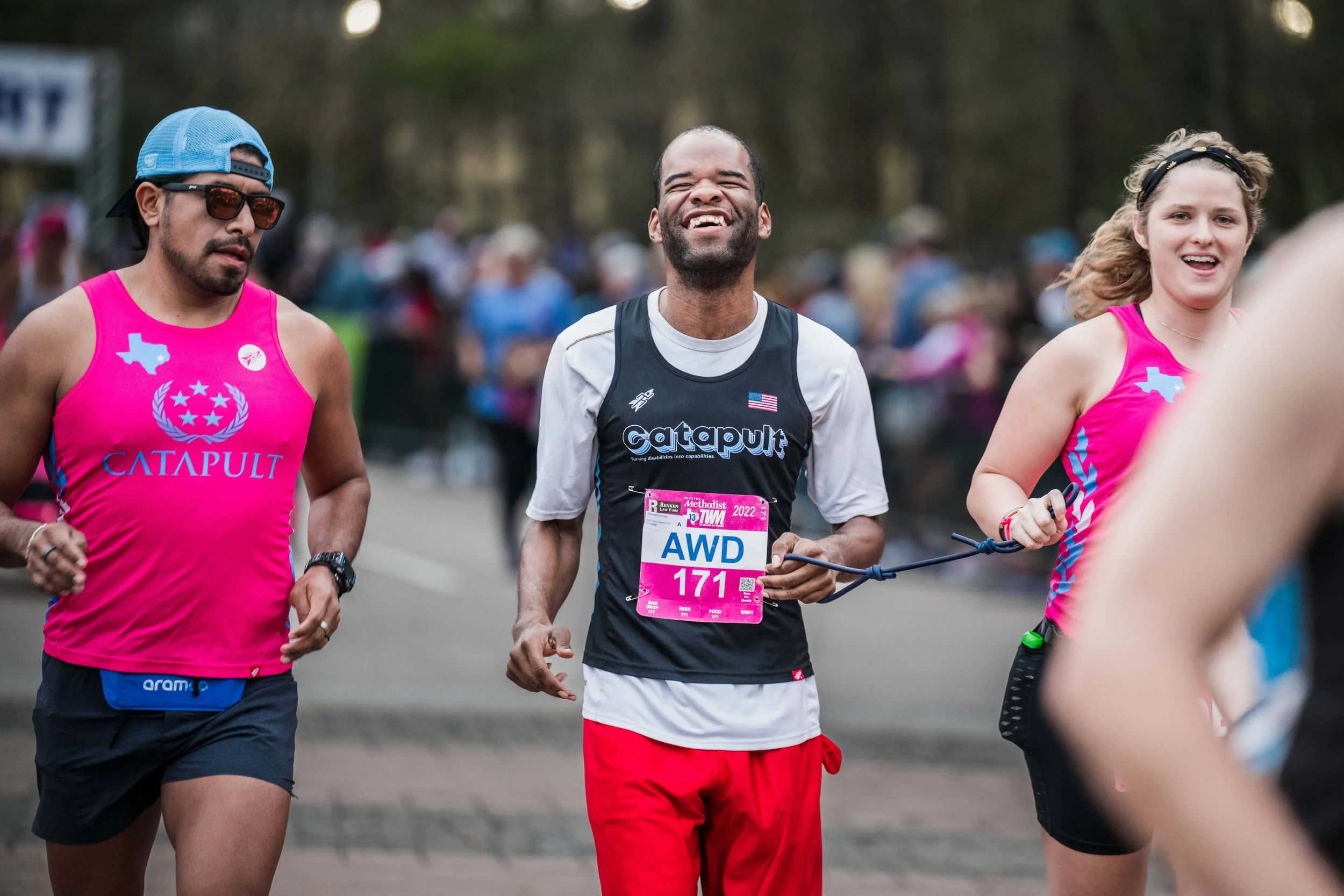 The Woodlands Marathon community celebrating race weekend