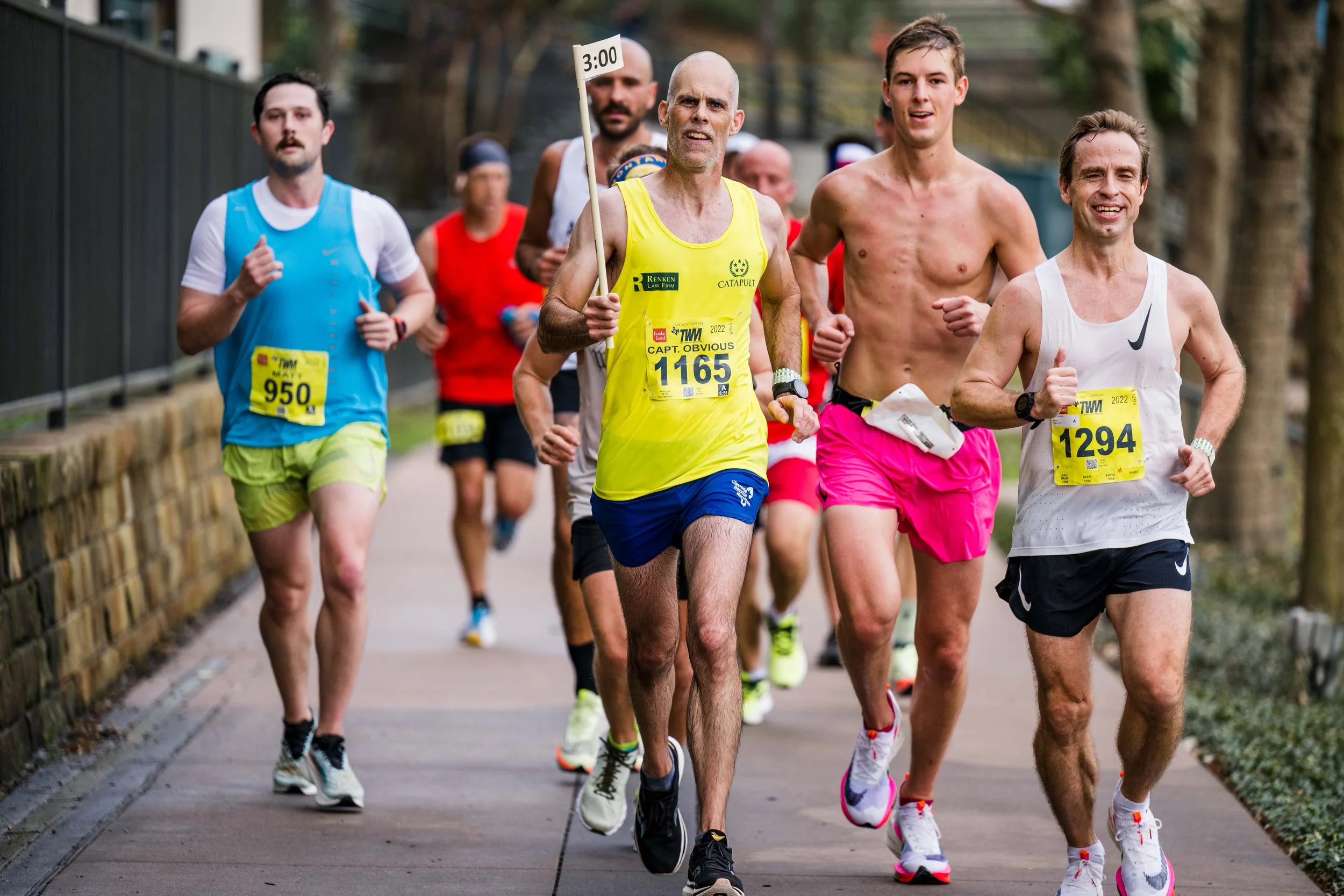 The Woodlands Marathon pace team runners