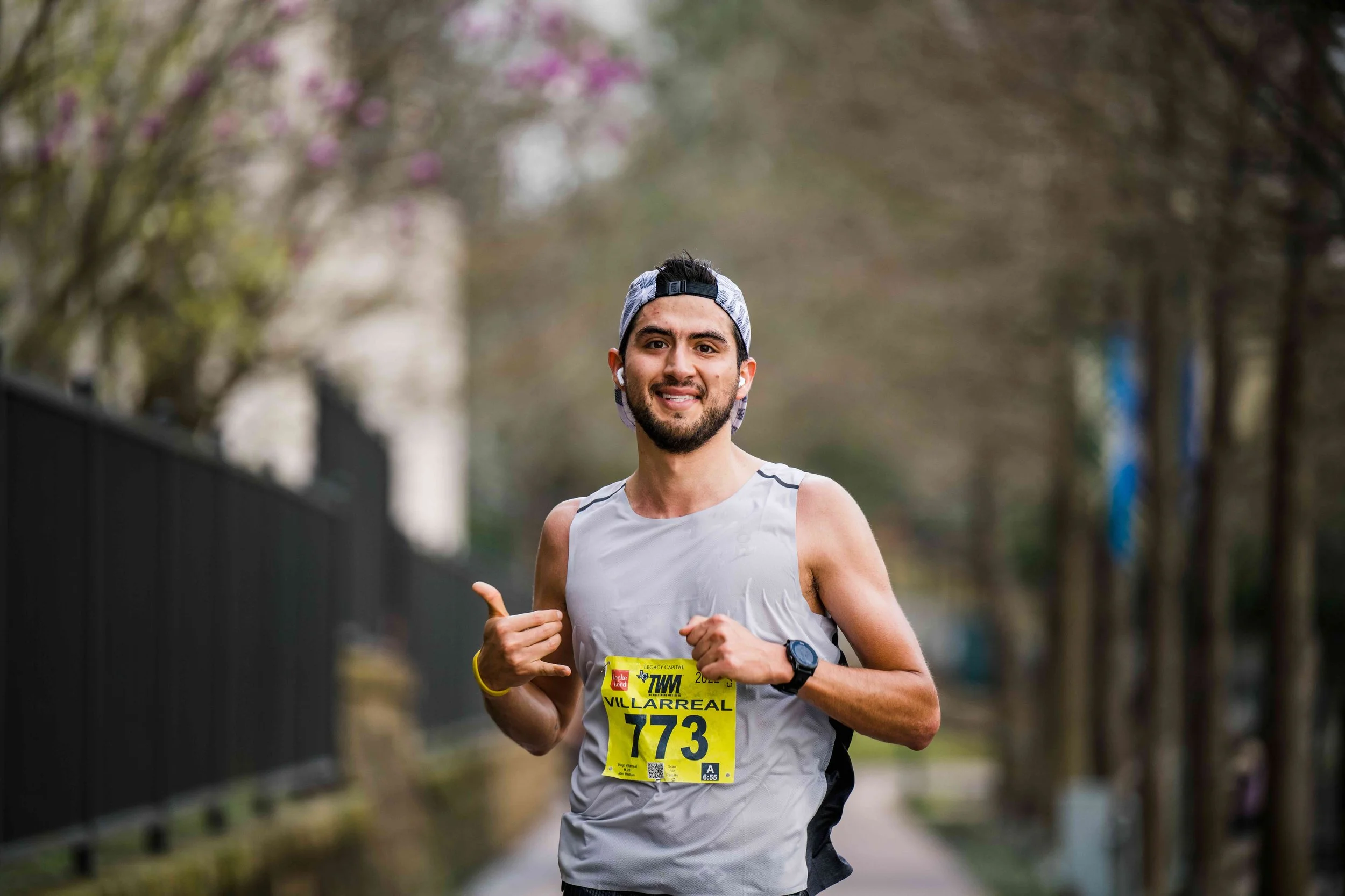 Athletes racing on The Woodlands course