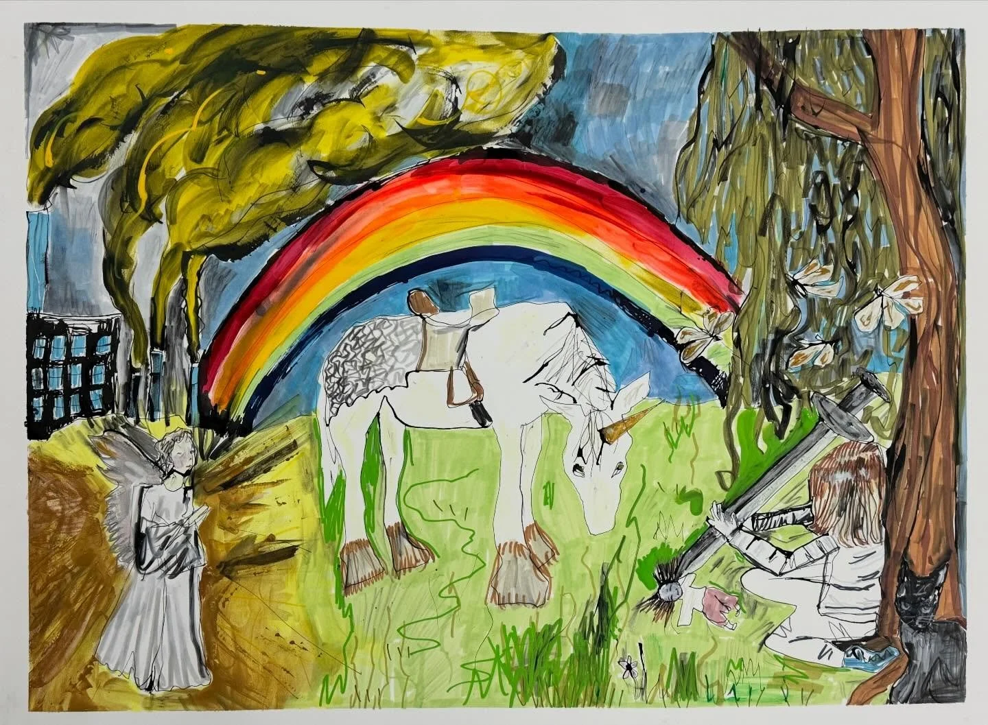 god is alive, magic is afoot / acrylic ink, poscas, copics