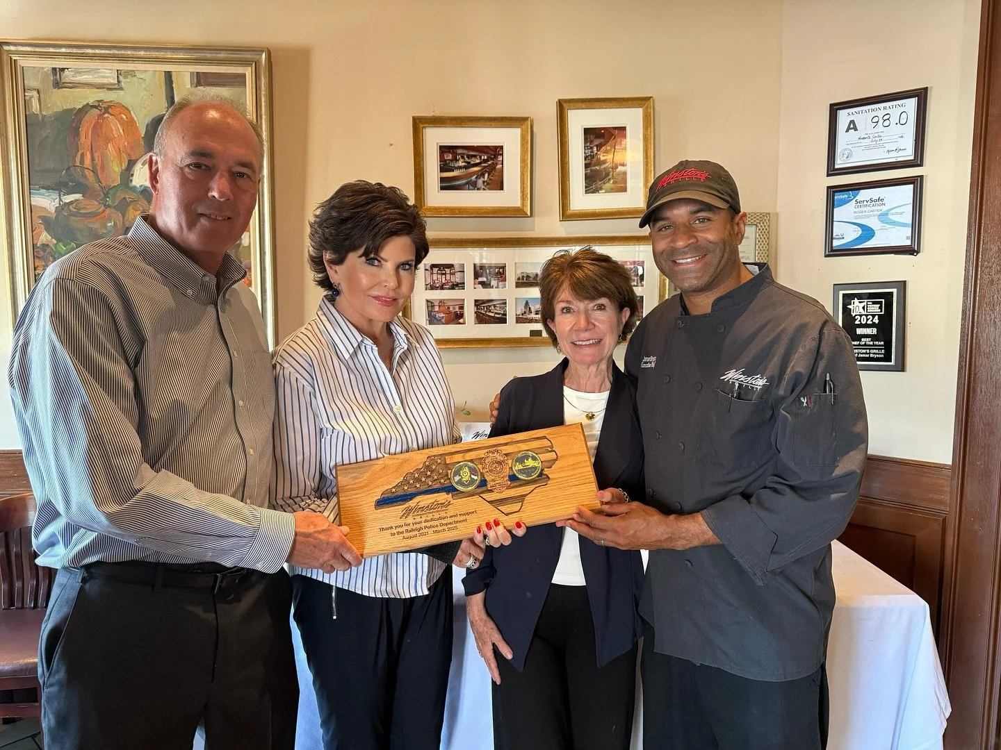 Today, some of RPDF leadership gathered at one of our biggest supporters&mdash;Winston&rsquo;s Grille&mdash;for a working lunch.

Chief Rico Boyce, Board Chair Brenda Gibson, and Executive Director Kathy Brown met to strategize around the evolving ne