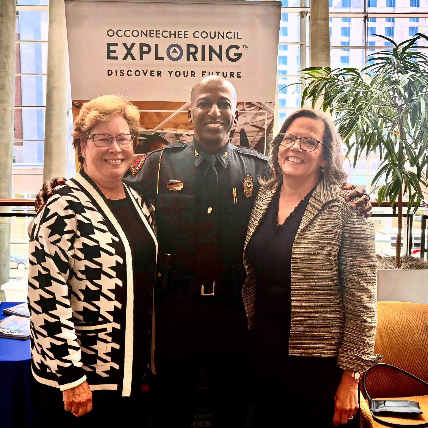 Chief Rico Boyce represented the Raleigh Police Department at the annual Friends of Scouting Luncheon, hosted by the Lonnie and Carol Poole Family Foundation at the Raleigh Convention Center.
He was joined by Nancy Hall (left) and Alice Lutz (right)
