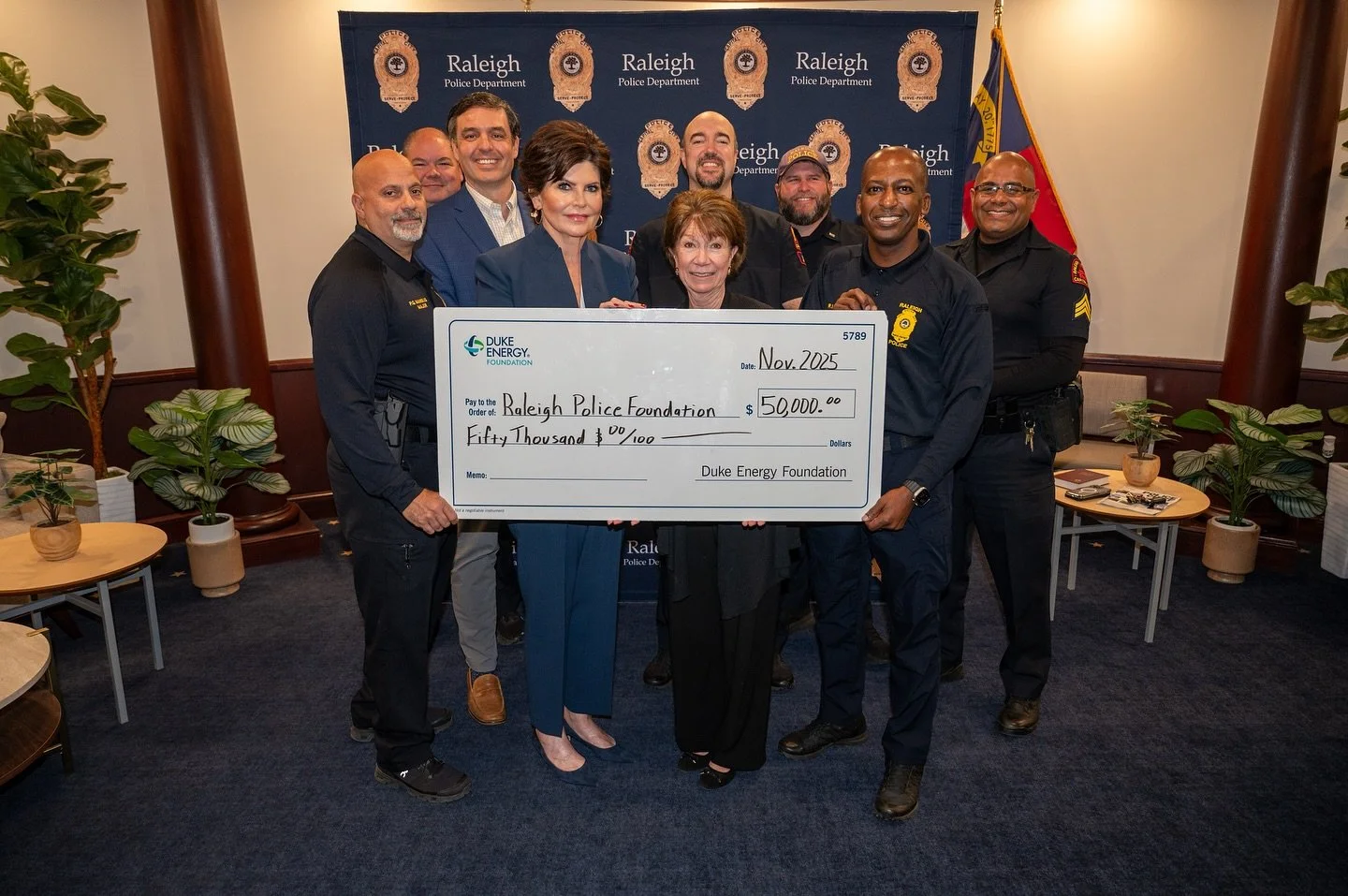 Today, the Raleigh Police Department Foundation proudly received a $50,000 donation from the Duke Energy Foundation, presented by Derrick Remer of @duke_energy

This generous contribution will directly support RPDF&rsquo;s mission to enhance public s