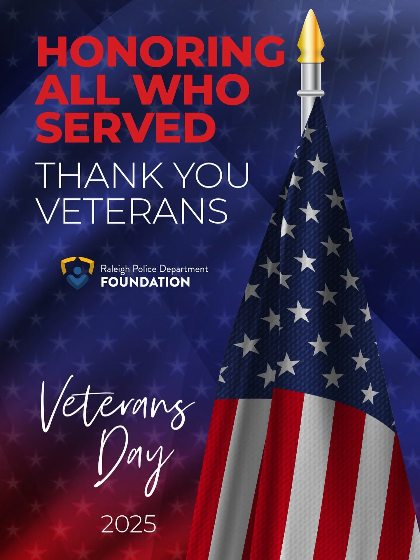 🇺🇸 Today we honor the brave men and women who have served our country; including the veterans within the Raleigh Police Department who continue to serve our community with courage, integrity, and dedication.

Thank you for your sacrifice and your s