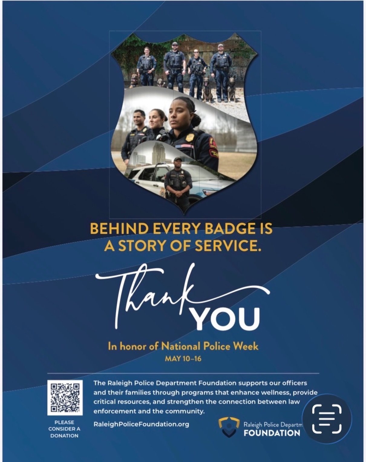 Be sure to check out this month&rsquo;s full-page tribute in @raleighmagazine as we honor Raleigh&rsquo;s fallen officers during National Police Week. Their courage, service, and sacrifice will never be forgotten. 💙 Link to donate - https://tinyurl.