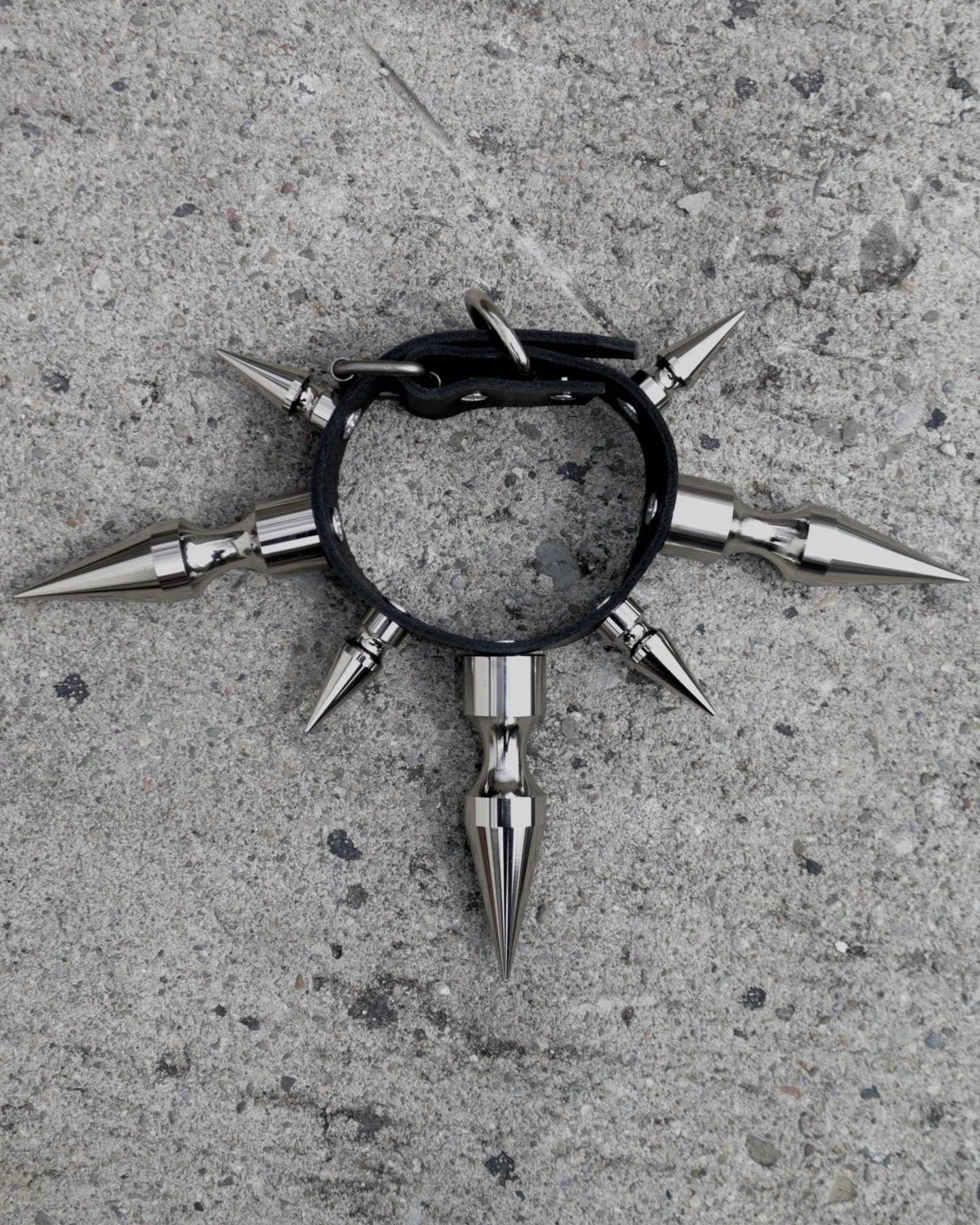 Big n small alternating spikes on veg tan leather - $100 CAD, DM to purchase or find in store at @publicbutter