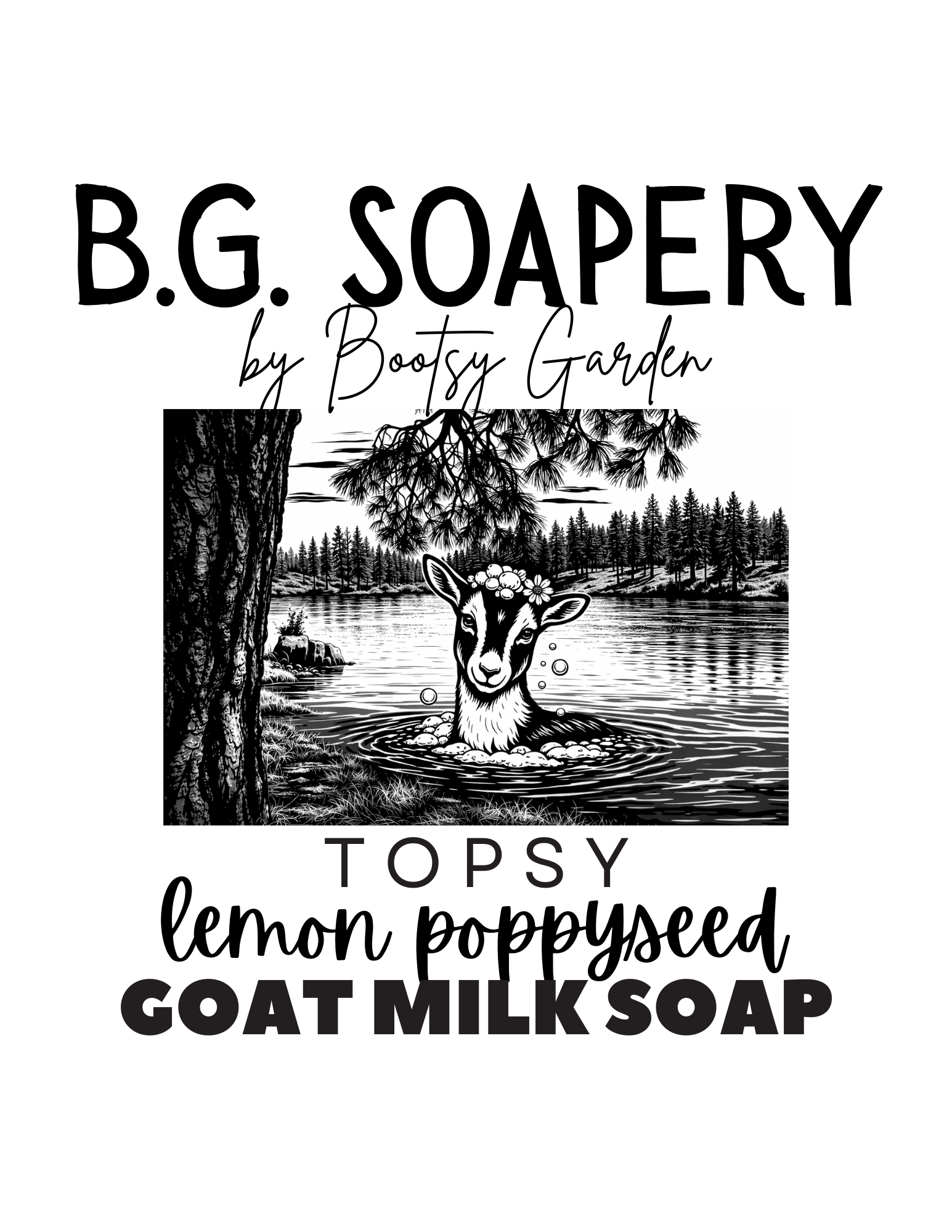 B.G. Soapery Goat Milk Soap – Topsy - Lemongrass and Poppyseed