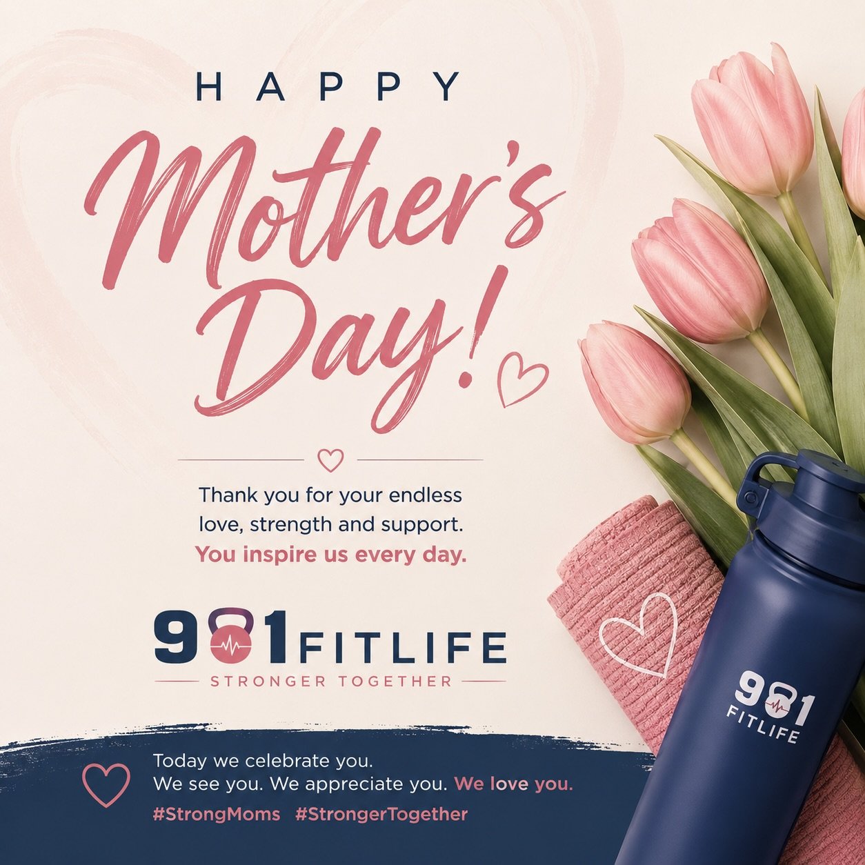 Happy Mother&rsquo;s Day to all the moms &mdash; and especially our amazing 901FitLife moms 💐💪🏽

We see you. We celebrate you. We appreciate all that you do each and every day.

We hope you&rsquo;ve felt loved, celebrated, and appreciated today. ❤