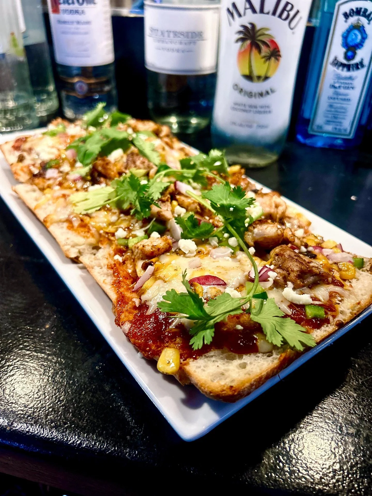 Hot date? Nah. Hot Honey &amp; BBQ Chicken Flatbread. ❤️ Limited time, unlimited cravings. Only $13.99 while supplies last!