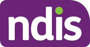 NDIS logo with white lowercase letters 'ndis' on a purple background and a green dot on the 'i'