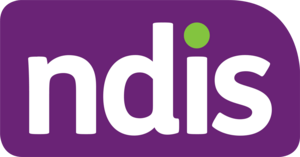 NDIS logo with white text on a purple background, featuring a green dot over the letter 'i'.