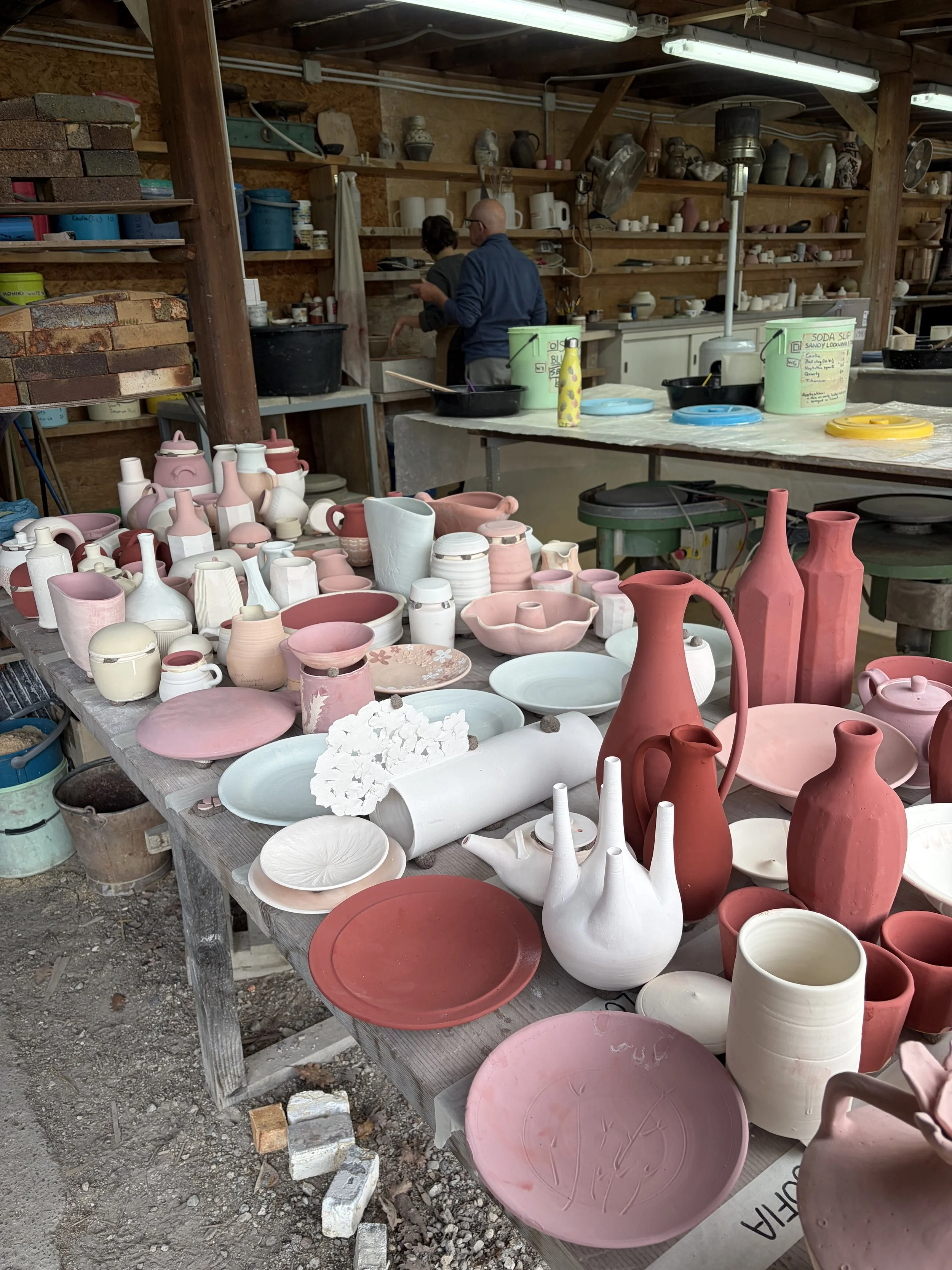 Ceramics workshop and kiln preparation at La Meridiana