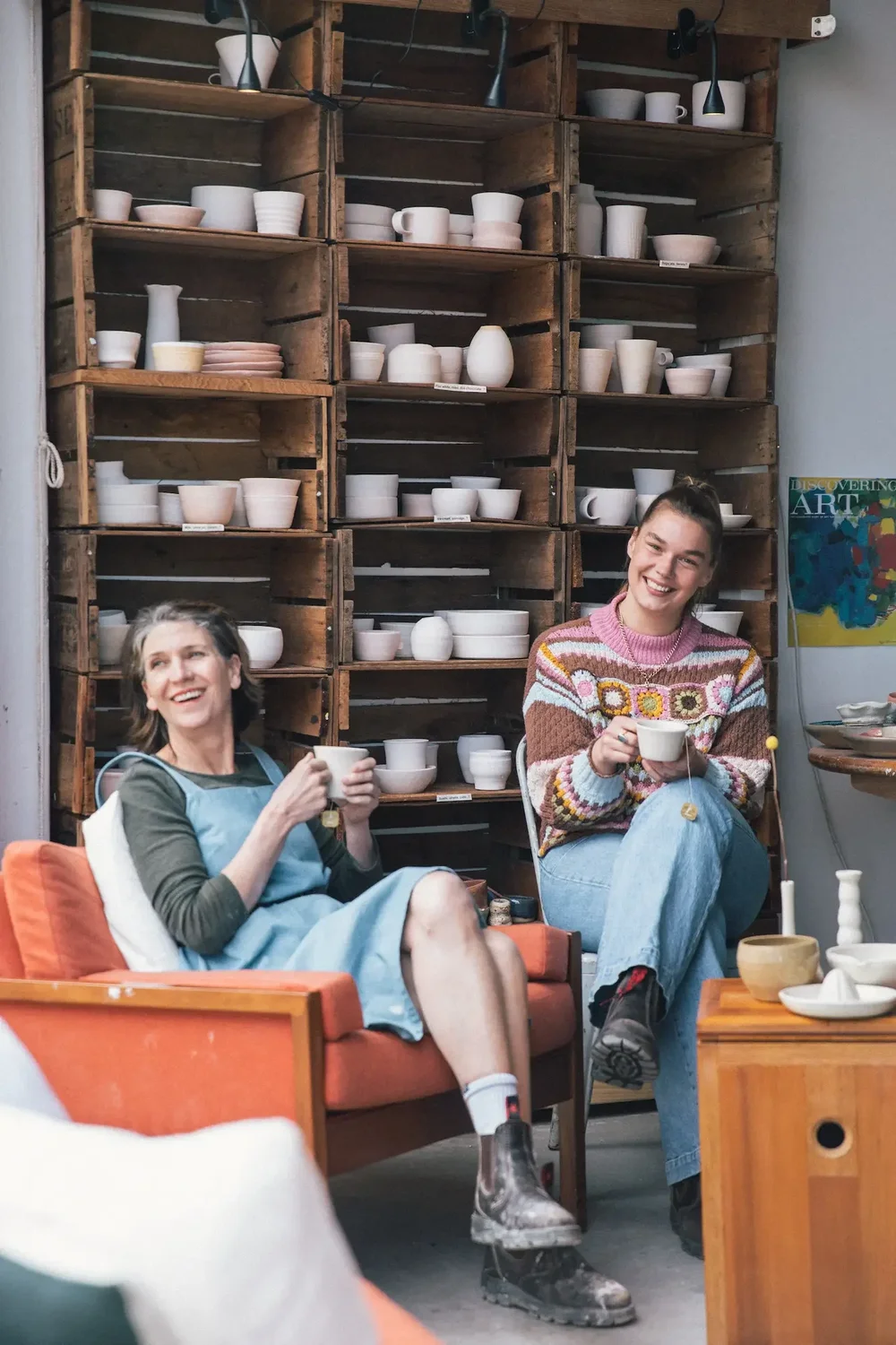 Artist working with clay at Mayfield Studios