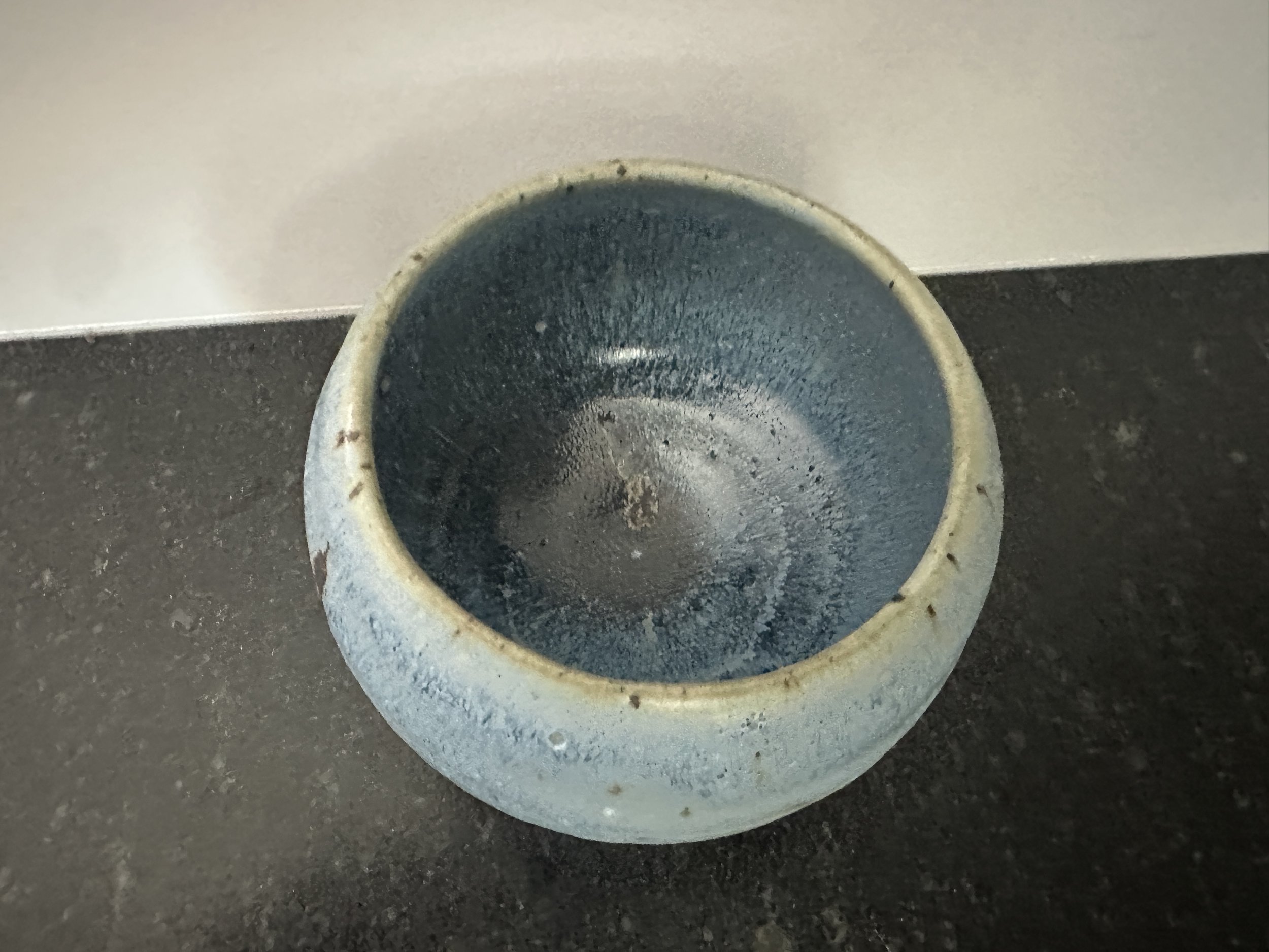 Small Round blue vessel - Aerial view 