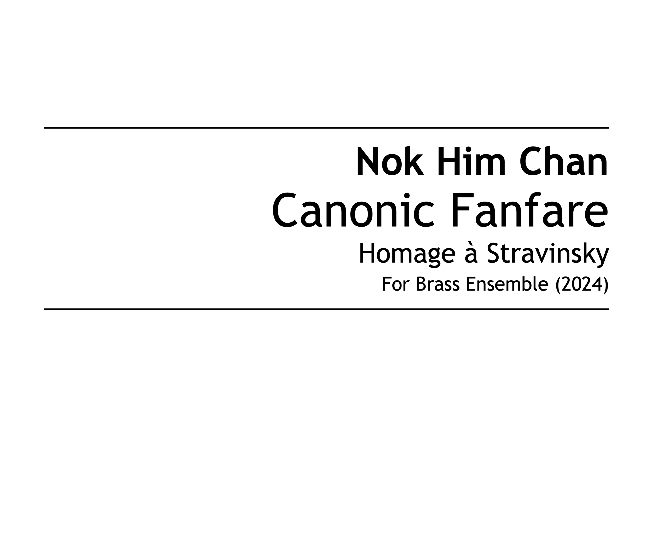Canonic Fanfare (2024)