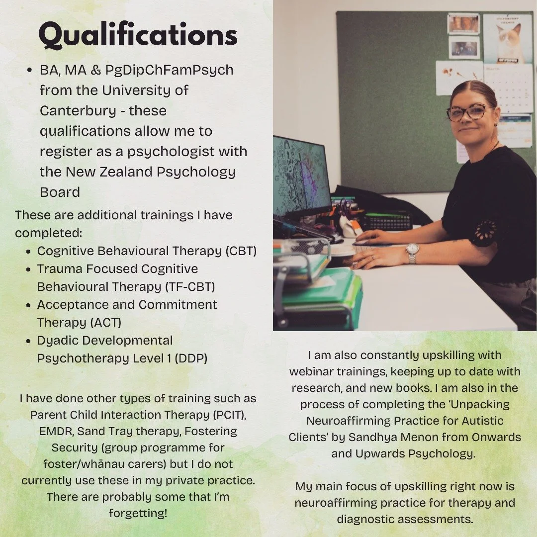 I am jumping on the 'post your qualifications' bandwagon that a number of other professionals who have a presence on social media in Aotearoa/New Zealand have also done recently 😊
It is important for us to be transparent about our qualifications, b