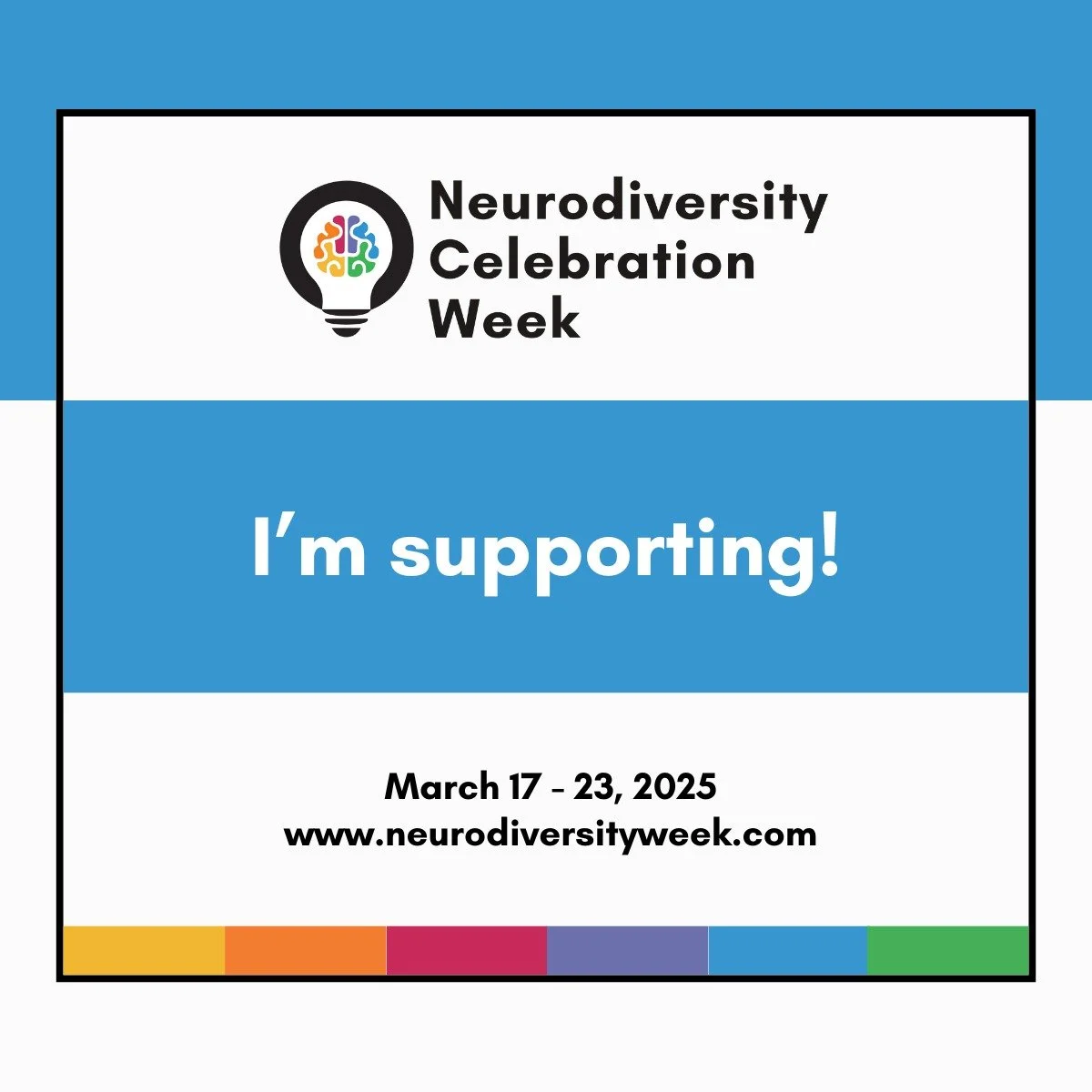 I'm proud to be supporting Neurodiversity Celebration Week 2025! 🌟
This week is all about challenging misconceptions, breaking down barriers, and celebrating the incredible strengths and talents of neurodivergent individuals. 
Together, let’