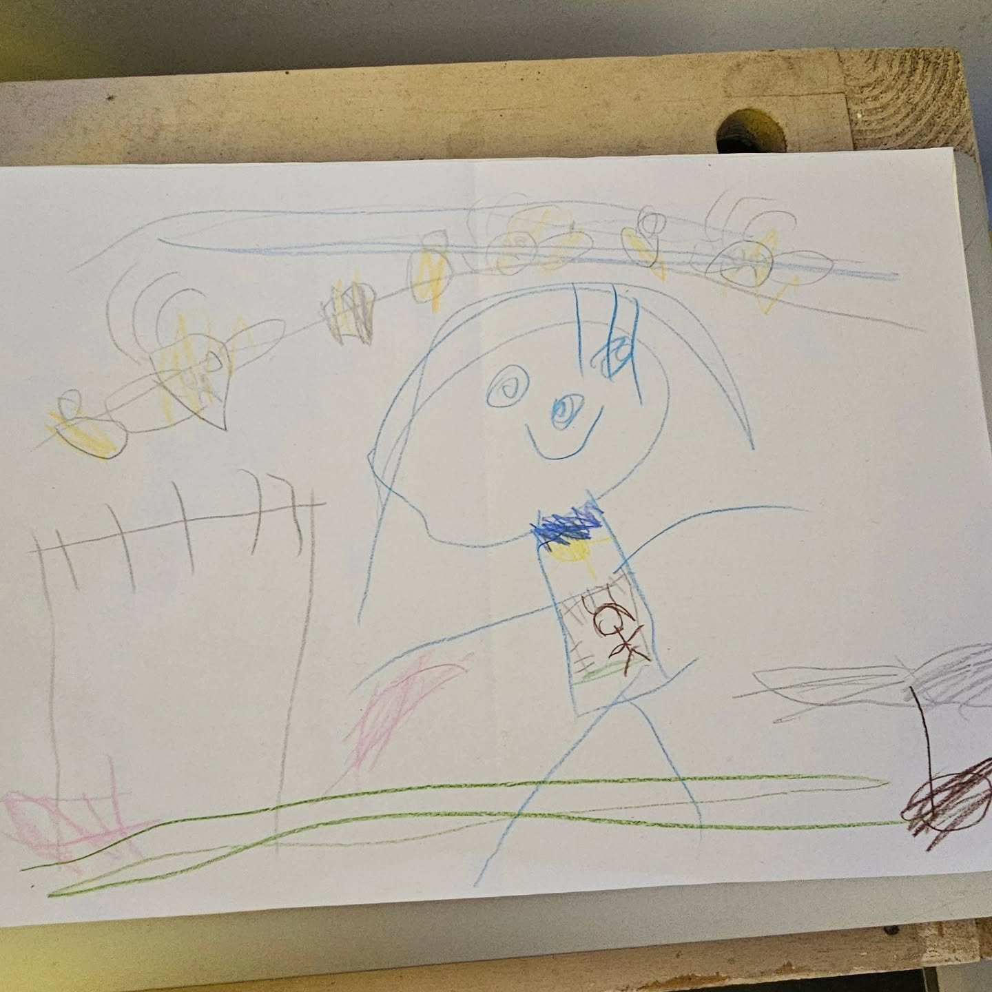 I've been gifted some pretty cool things over the years from the kids. Food made at school, stickers, mugs and nick nacky presents but this drawing I received the other week is by far my favourite! 

One of my 5 year olds, Olivia, drew this for me. T