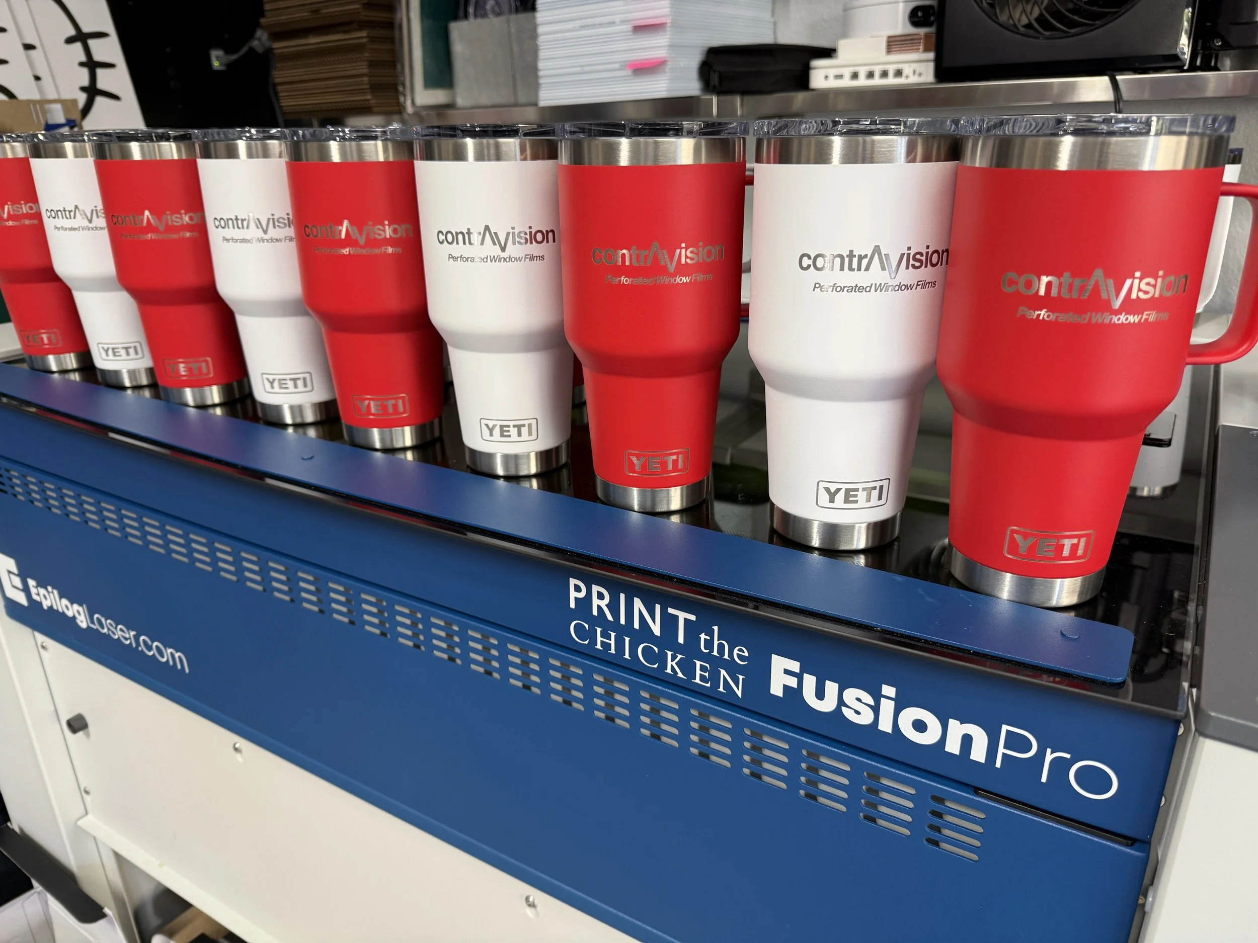 30oz YETI Tumbler in Rescue Red and White