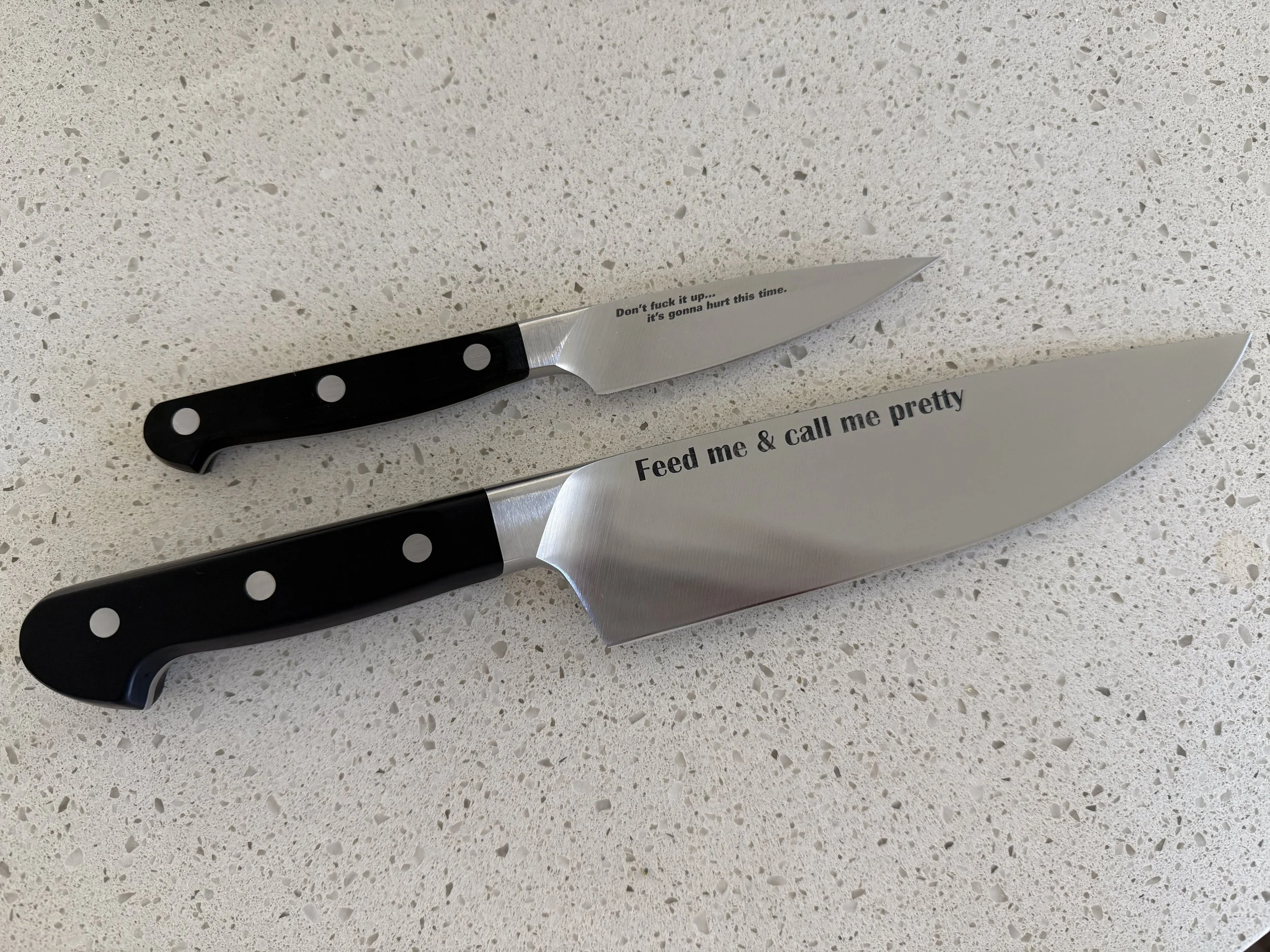 Permanent Laser Etching on Zwilling Pro Knives
