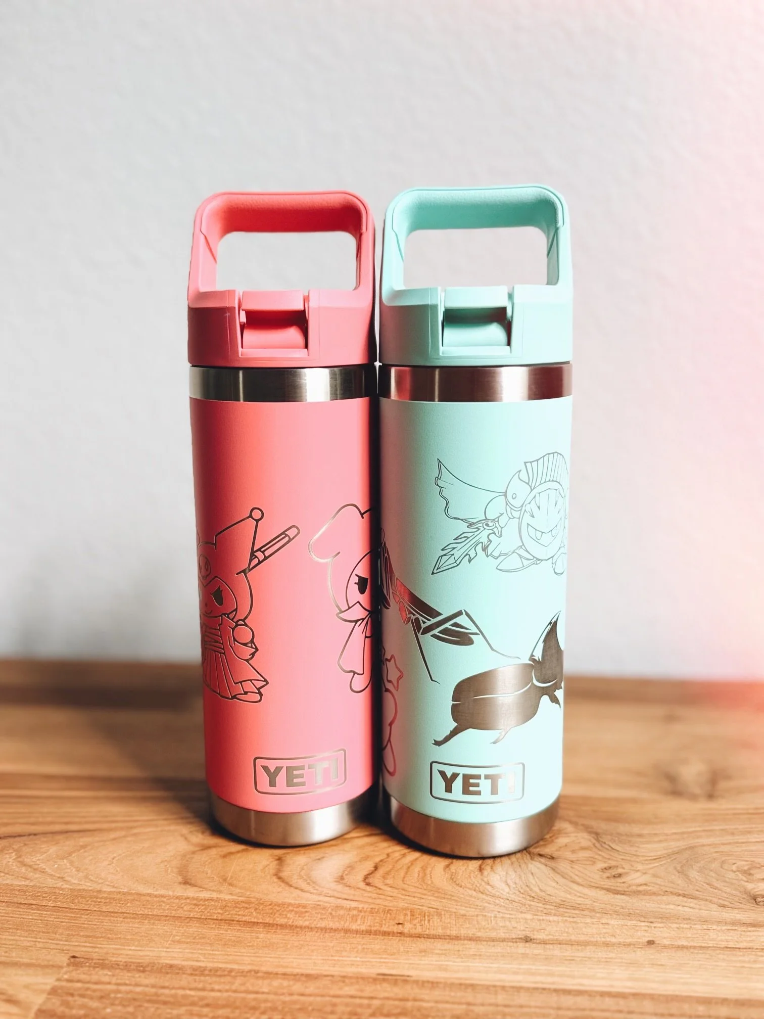 18oz YETI Rambler in Tropical Pink and Seafoam