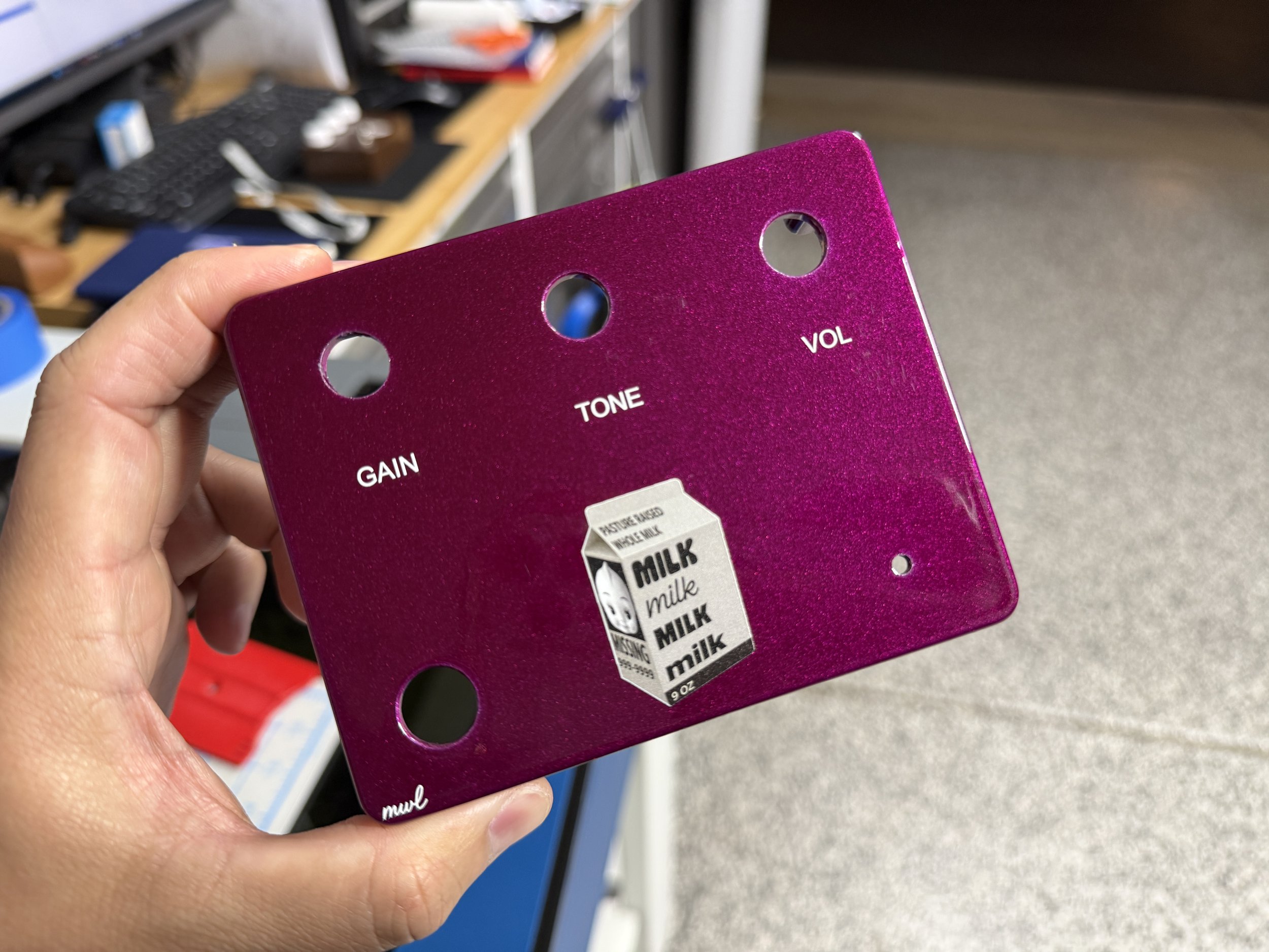 UV Printed Logo onto Guitar Pedal Box
