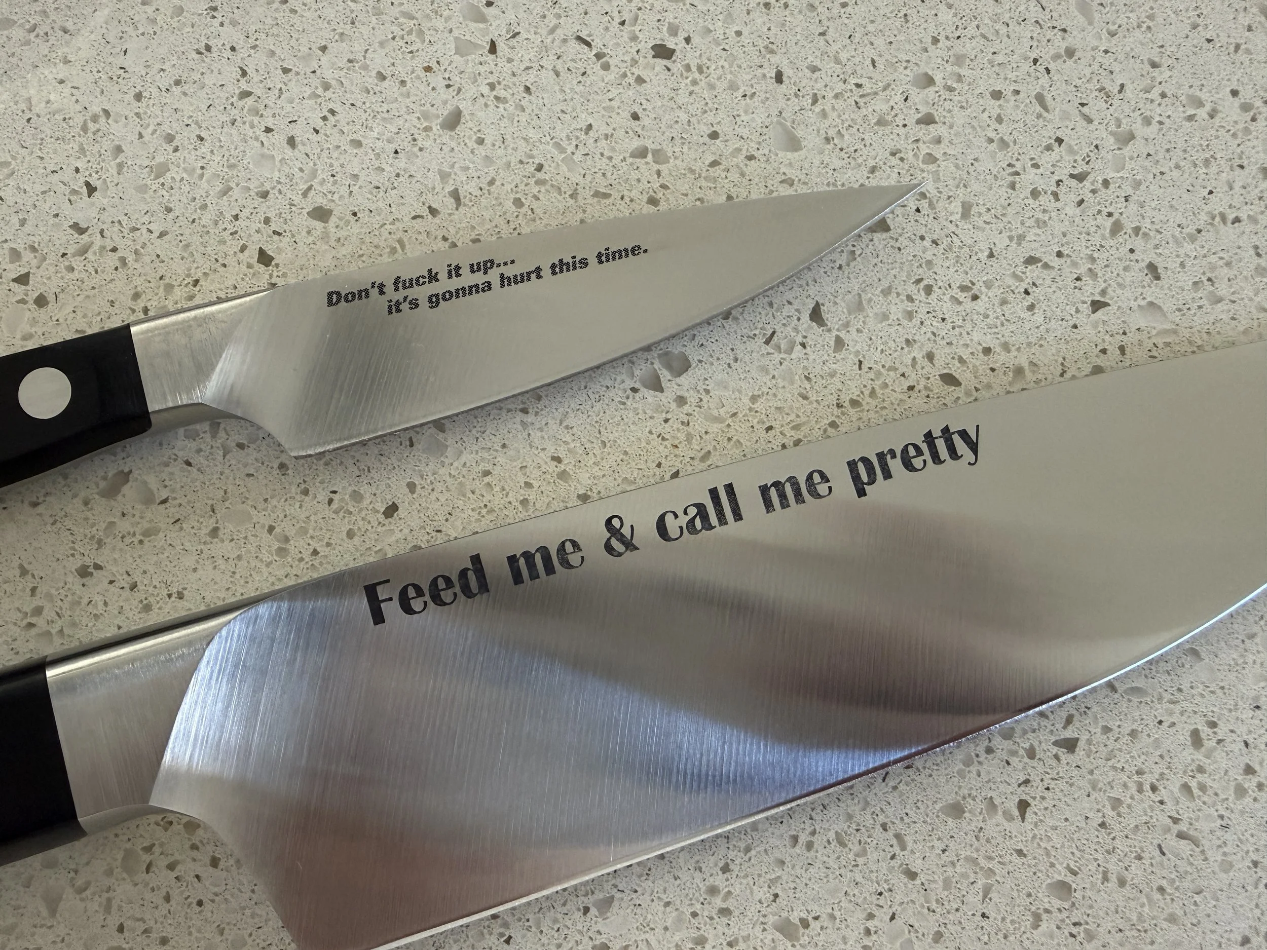 Permanent Laser Etching on Zwilling Pro Knives