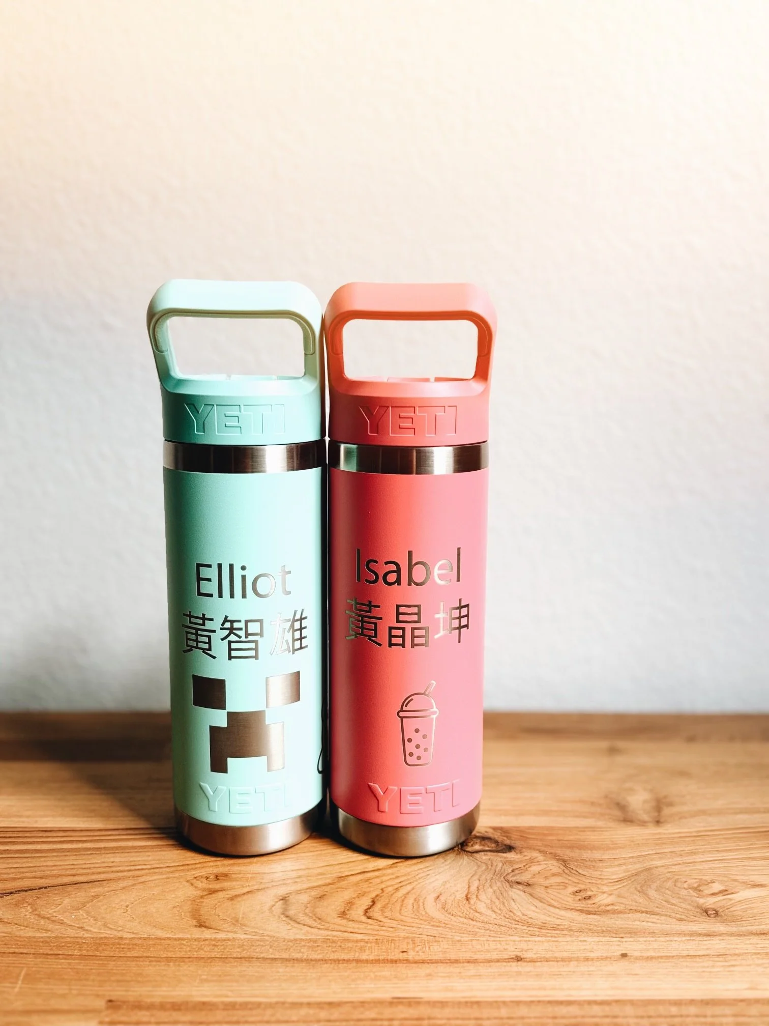 18oz YETI Rambler in Tropical Pink and Seafoam