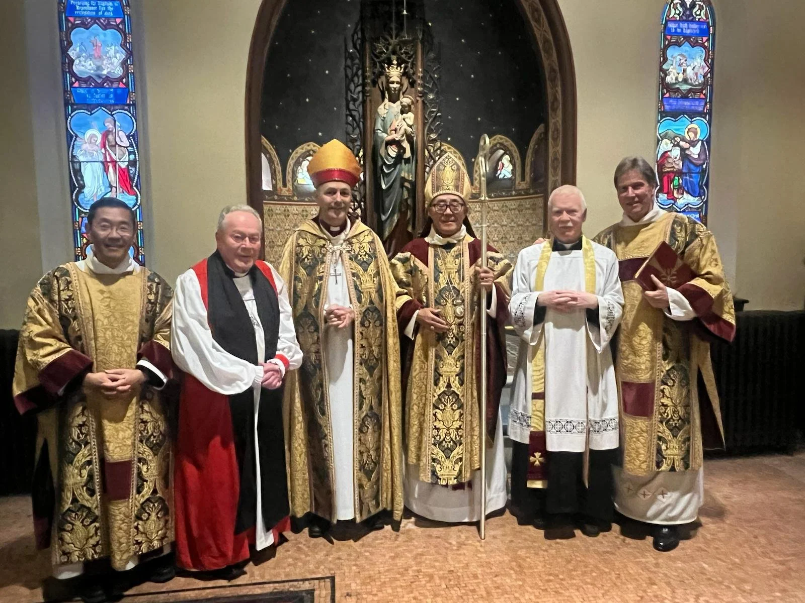 On Sunday, we were blessed to have three bishops at our mass for  the Feast of St. Mary the Virgin. Bishop Allen Shin, our Bishop Suffragan, was the celebrant, Archbishop Jeremy Greaves was our guest preacher, and our dear rector emeritus, Bishop And
