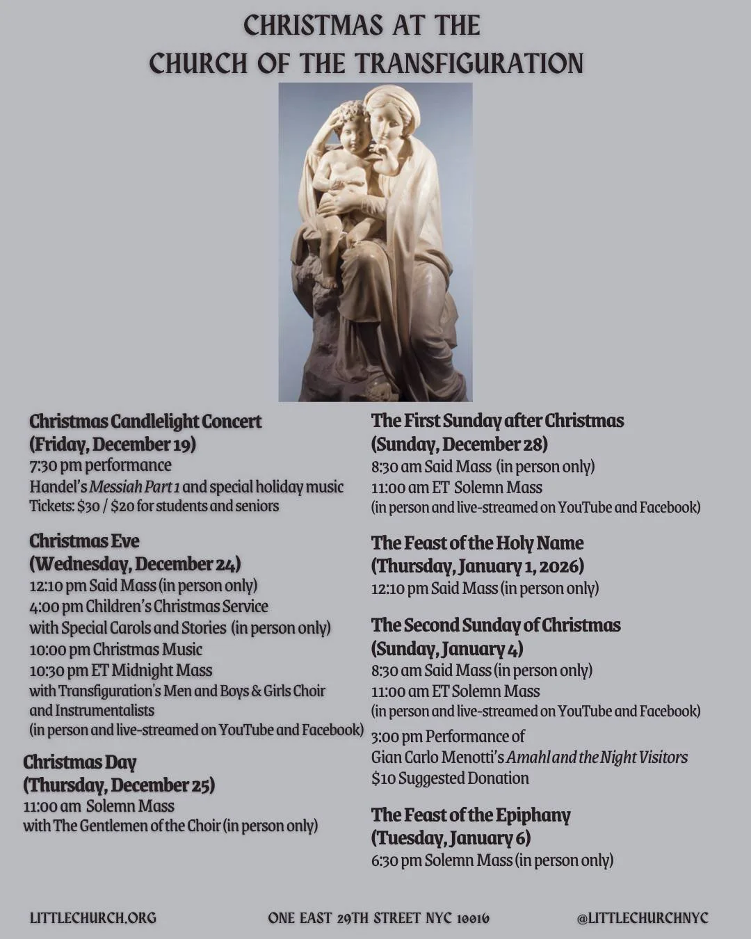 We invite you to celebrate the Christmas season with us!