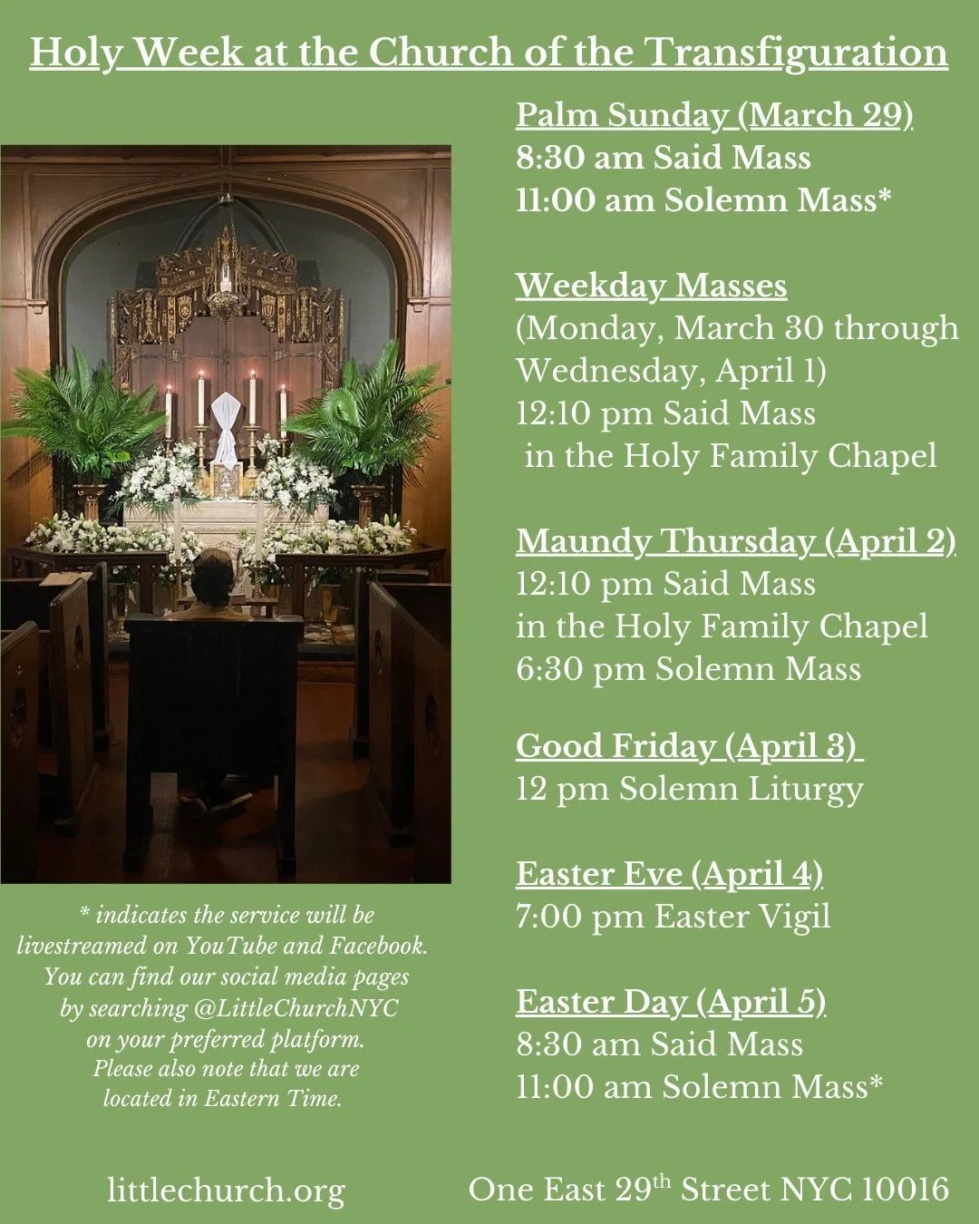 We invite you to worship with us during Holy Week!