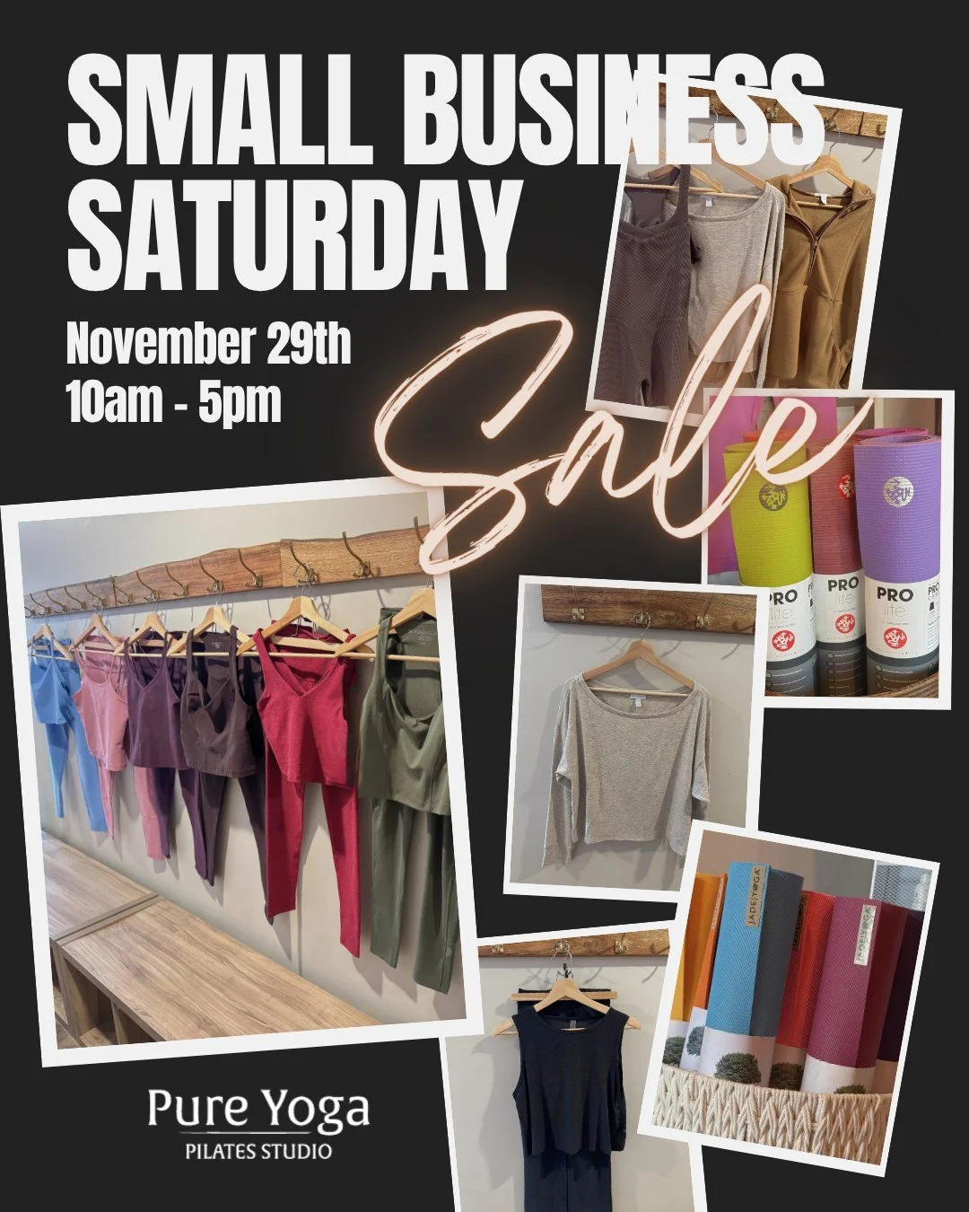 Small Business Saturday is TOMORROW!

Shop with Pure Yoga ! 💙 We will be in the studio 10am - 5pm for you to shop in person or you can shop our packages online! Shop our packages and classes online with code SMALL20

All retail and packages will be 