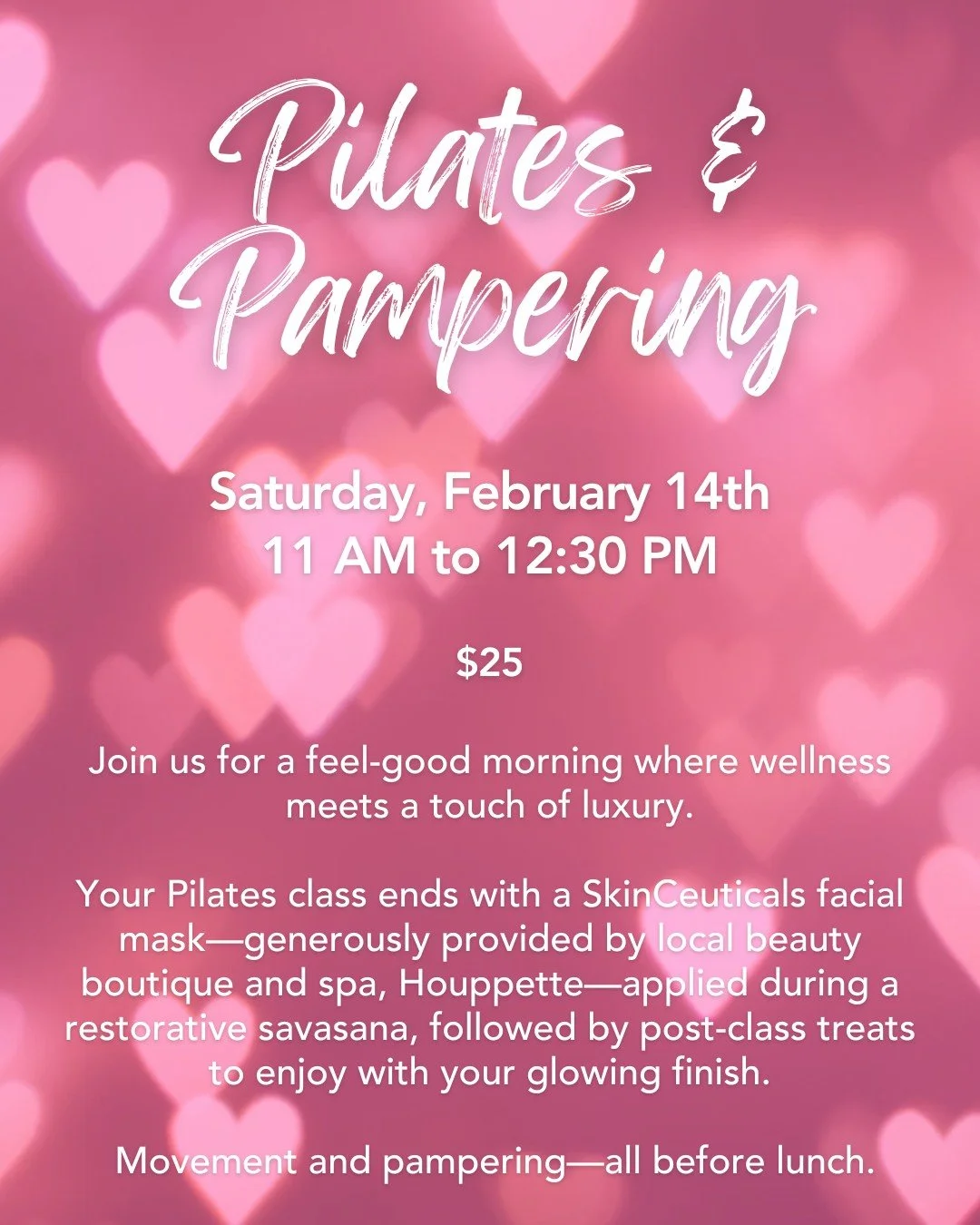 Pure Yoga x Houppette brings you Pilates &amp; Pampering! 💕

Join us at Pure Yoga Pilates Studio for a feel-good morning where wellness meets a touch of luxury. After Pilates, your class ends with a SkinCeuticals facial mask applied during restorati