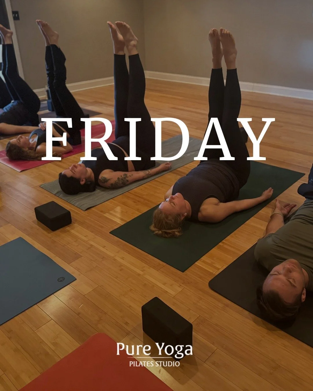 Friday Classes - Unwind after a long work week with Pure!

9:00 AM Yoga All Levels with Elaine
10:30 AM Gentle Yoga with Elaine
6:00 PM Flow &amp; Restore Yoga with Sarah

Reformer Pilates cancelled today

#fridayfeeling #yogaquotes #delawareweekend 